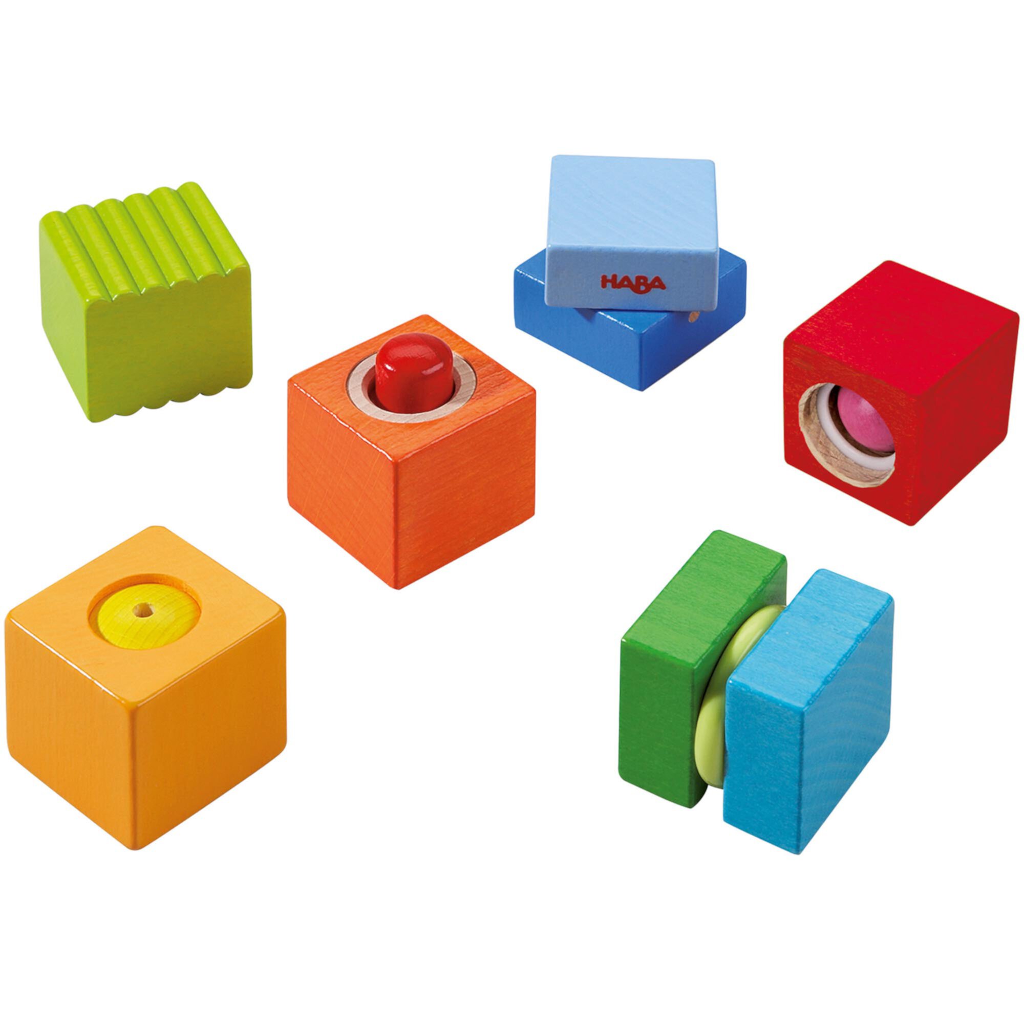 HABA Fun with Sounds Wooden Discovery Blocks with Acoustic Sounds (Made in Germany) Haba