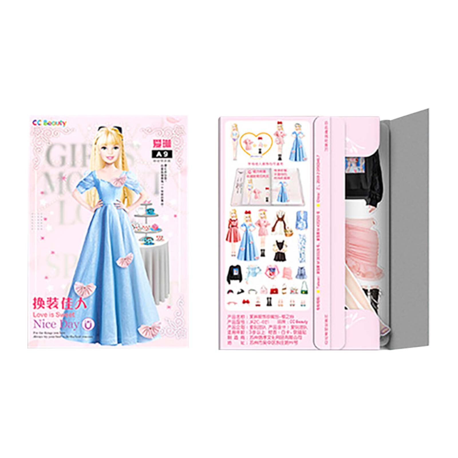 SDJMa Princess Dress Up Paper Doll Dress Up Games, Dress Up Dolls for Girls Ages 4-7, Pretend and Play Travel Playset Toy Dress Up Dolls for Girls SDJMA