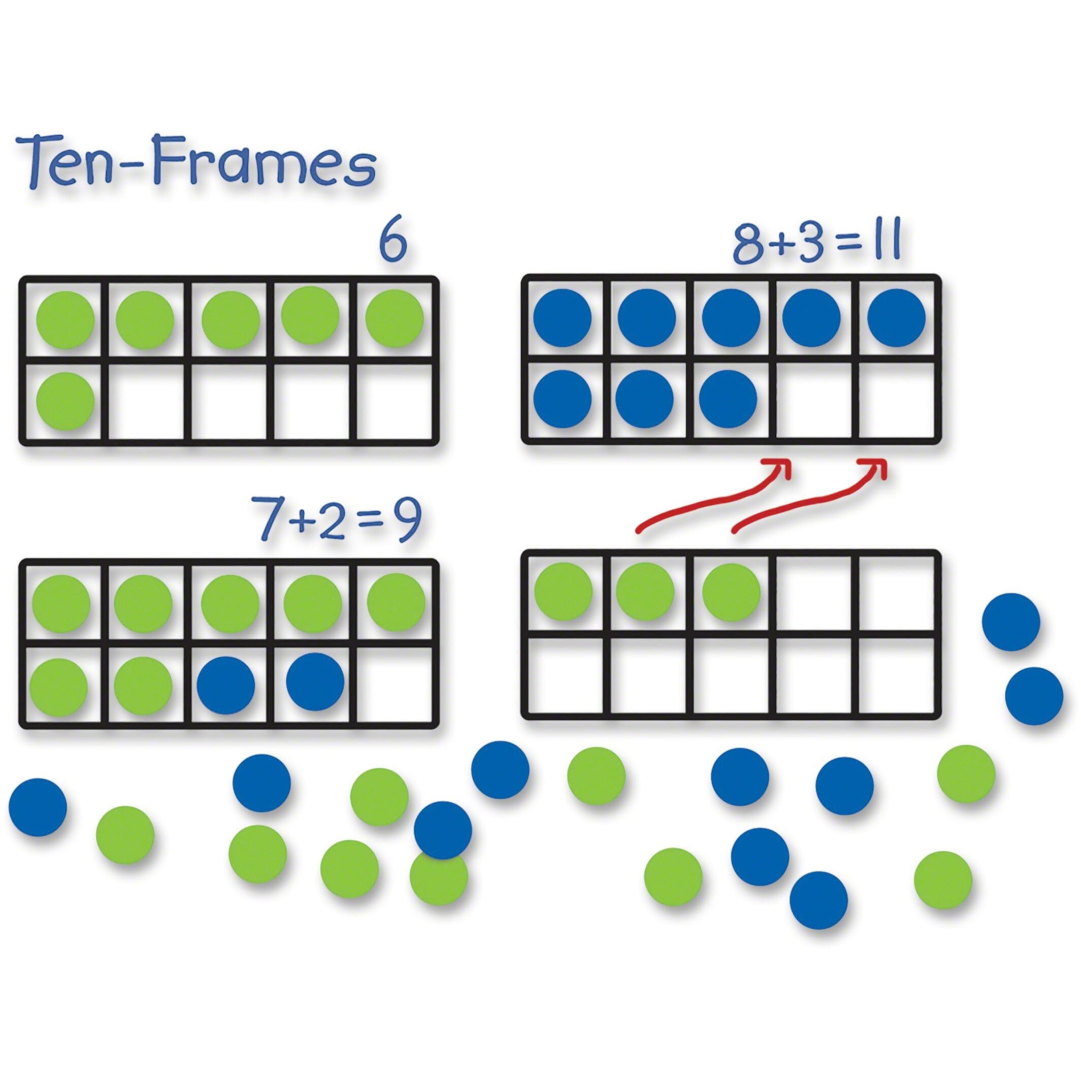 (4 pack) Learning Resources Giant Magnetic Ten Frame Set - 44 pieces, Ages 5+ Teacher Classroom Supplies Learning Resources