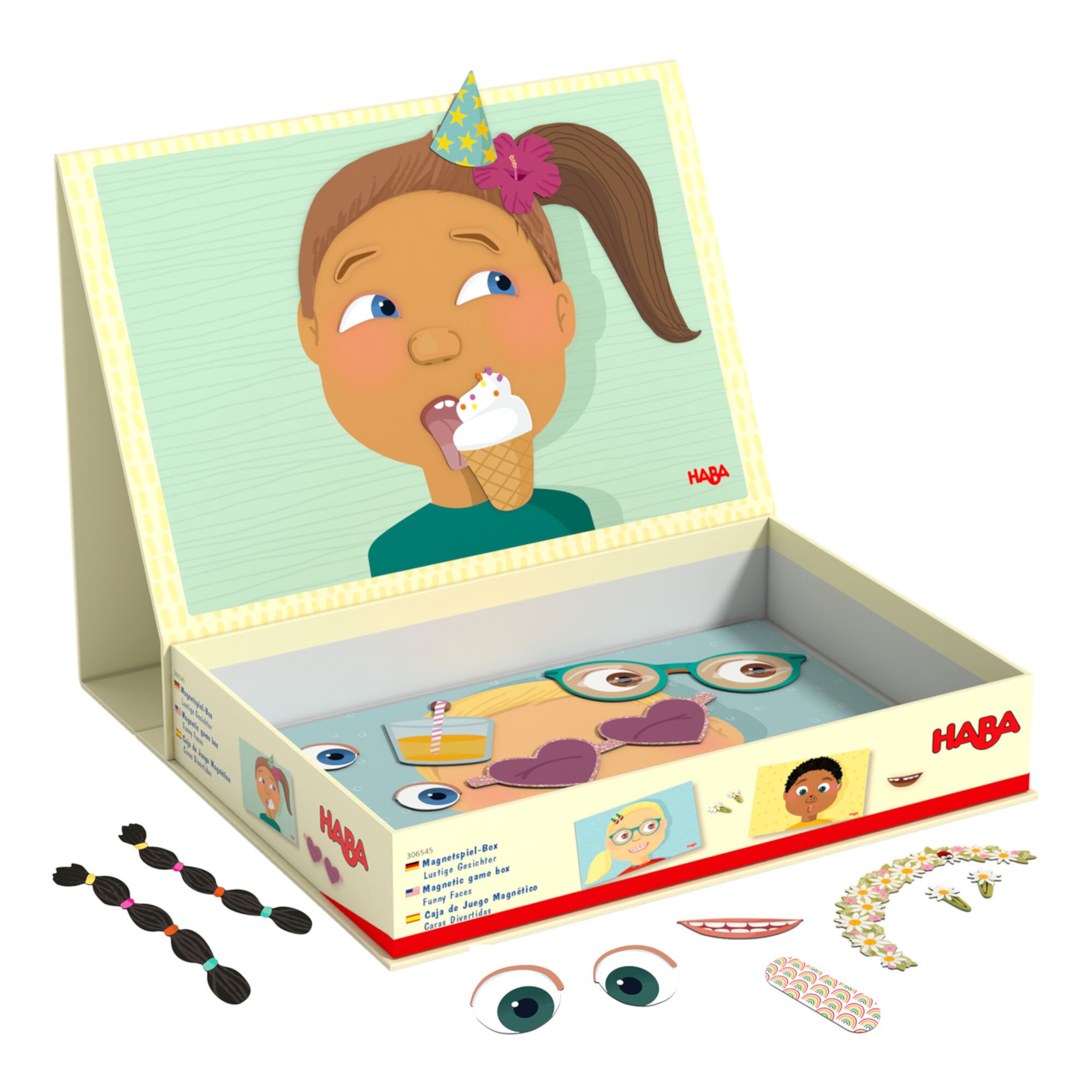 HABA Magnetic Game Box Funny Faces Haba