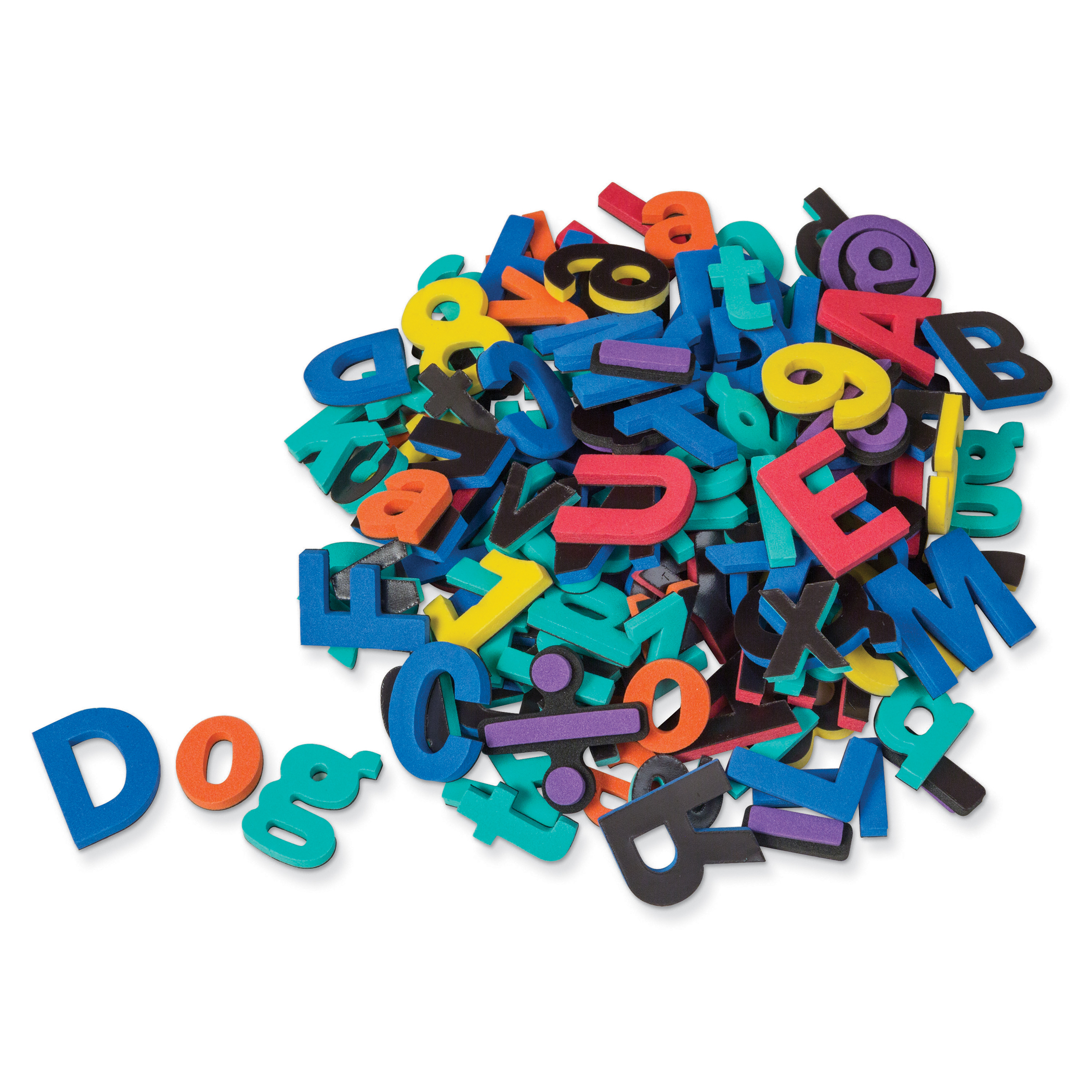 WonderFoam Magnetic Letters, Numbers & Symbols, Assorted Colors & Sizes, 130 Pieces WonderFoam