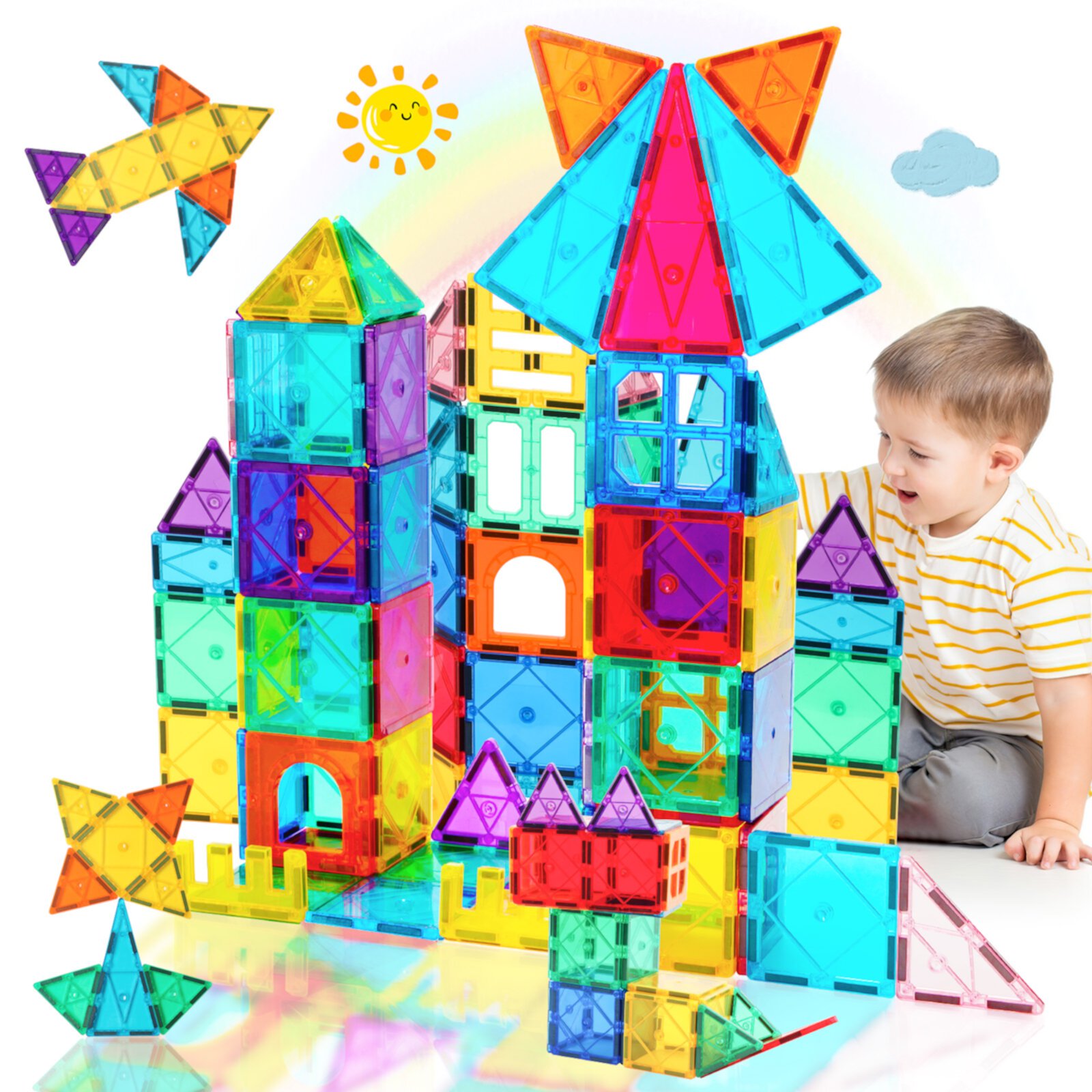 Kid Odyssey Magnetic Tiles, 41 Pieces, 3D Magnetic Building Blocks for Kids, STEM Certified | Ages Children to Adult 3+ Kid Odyssey