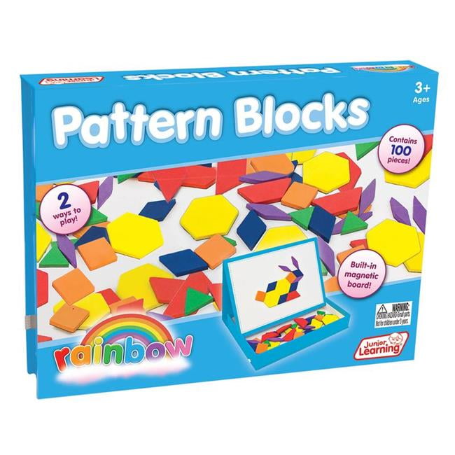 Rainbow Pattern Blocks, Magnetic, Assorted Colors, 100 Pieces Junior Learning