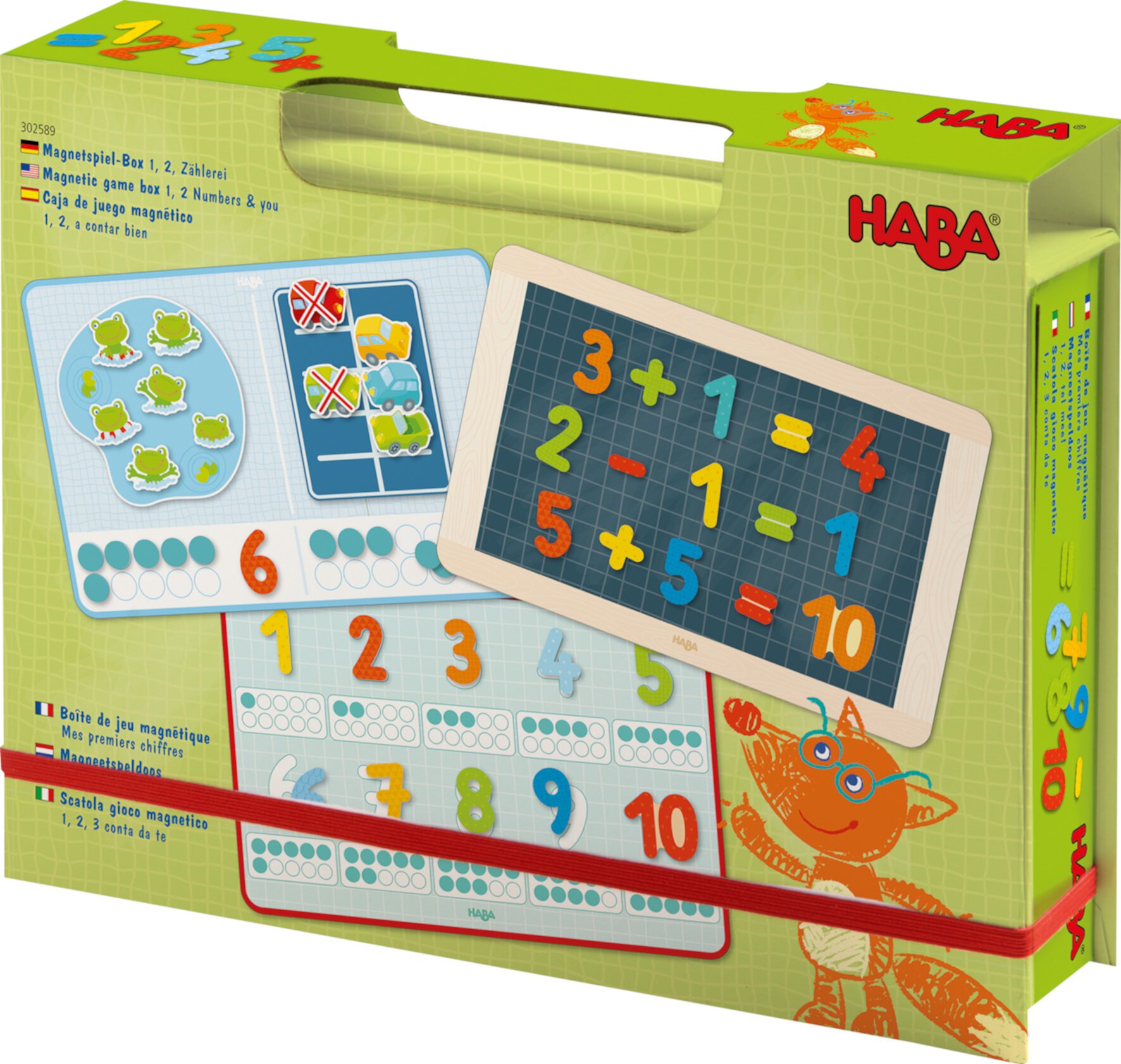 Magnetic Game Box 1 2 3 Numbers & You - 158 Magnetic Pieces in Travel Cardboard Carrying Case Haba