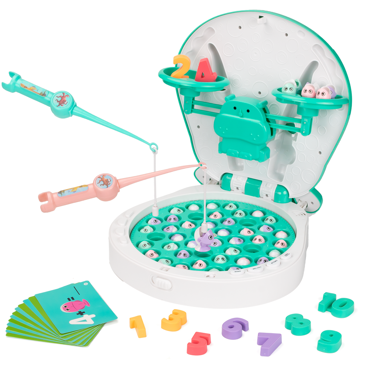 UNIH Fishing Toys with Math Balance, Magnetic Fishing Games for 3-5 Years Old Boys Girls Gift UNIH