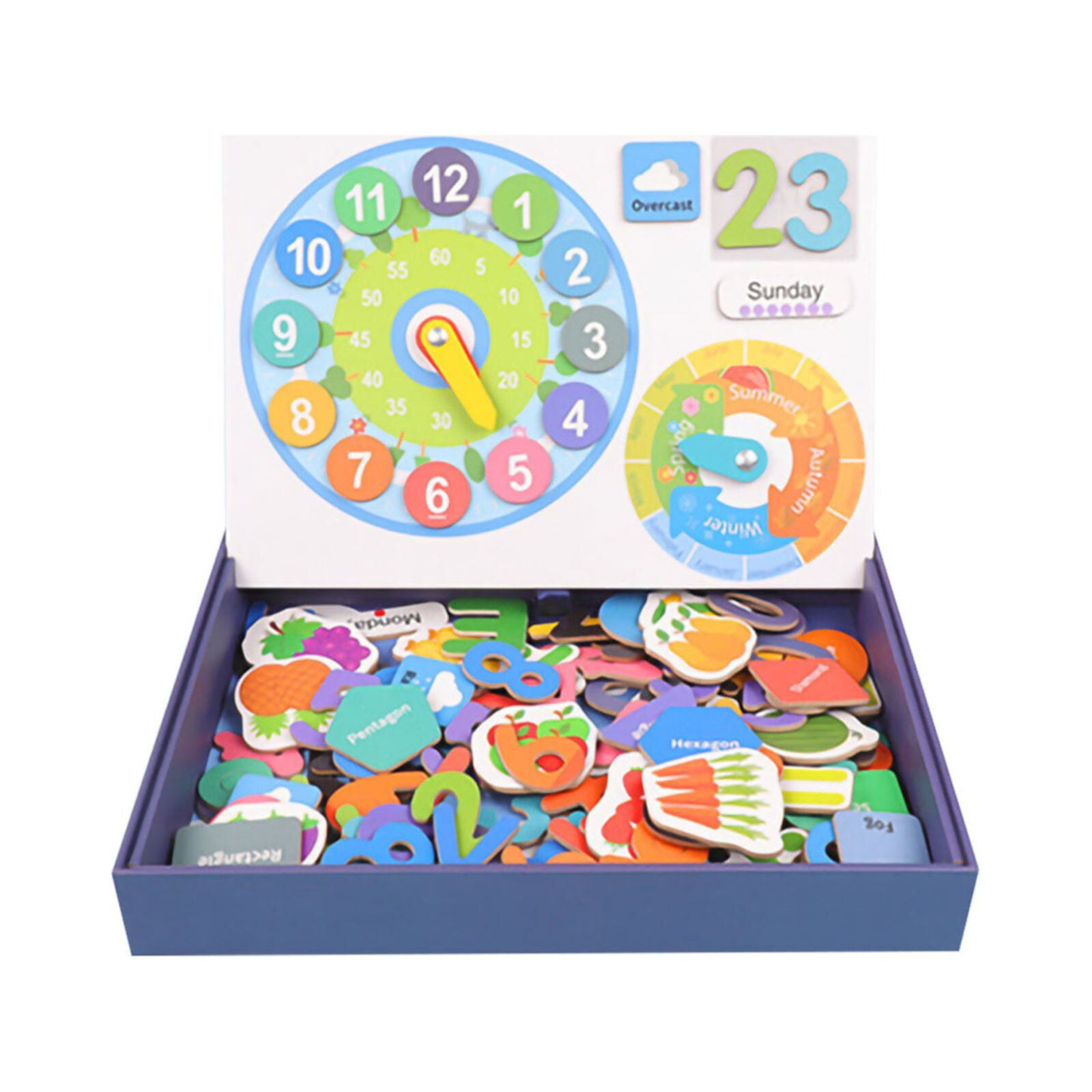 Magnetic Number Letter Learning Box Puzzle English Paper Card Wooden GBIIOU