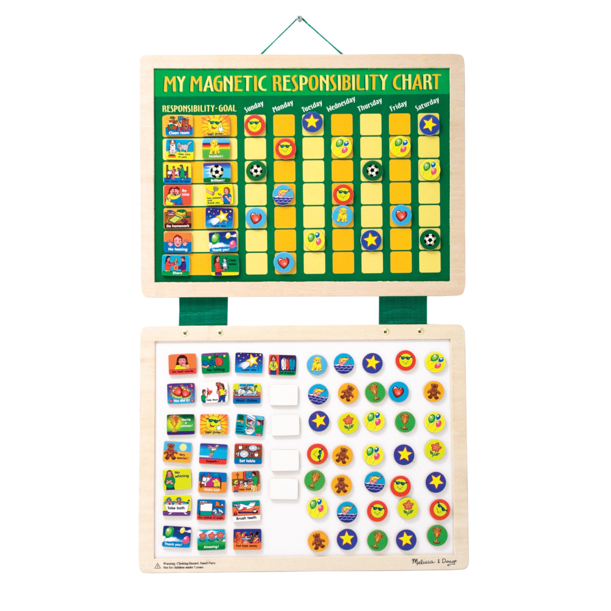 Melissa & Doug Deluxe Wooden Magnetic Responsibility Chart With 90 Magnets Melissa & Doug