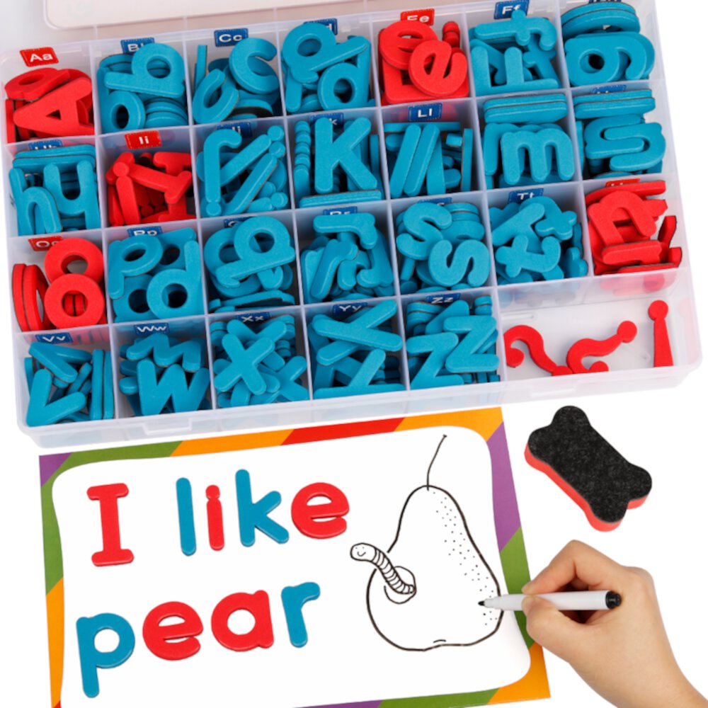 Coogam Magnetic Letters Learning Toys ,208 Pcs with Magnetic Board and Storage Box for 3 Years Old Coogam