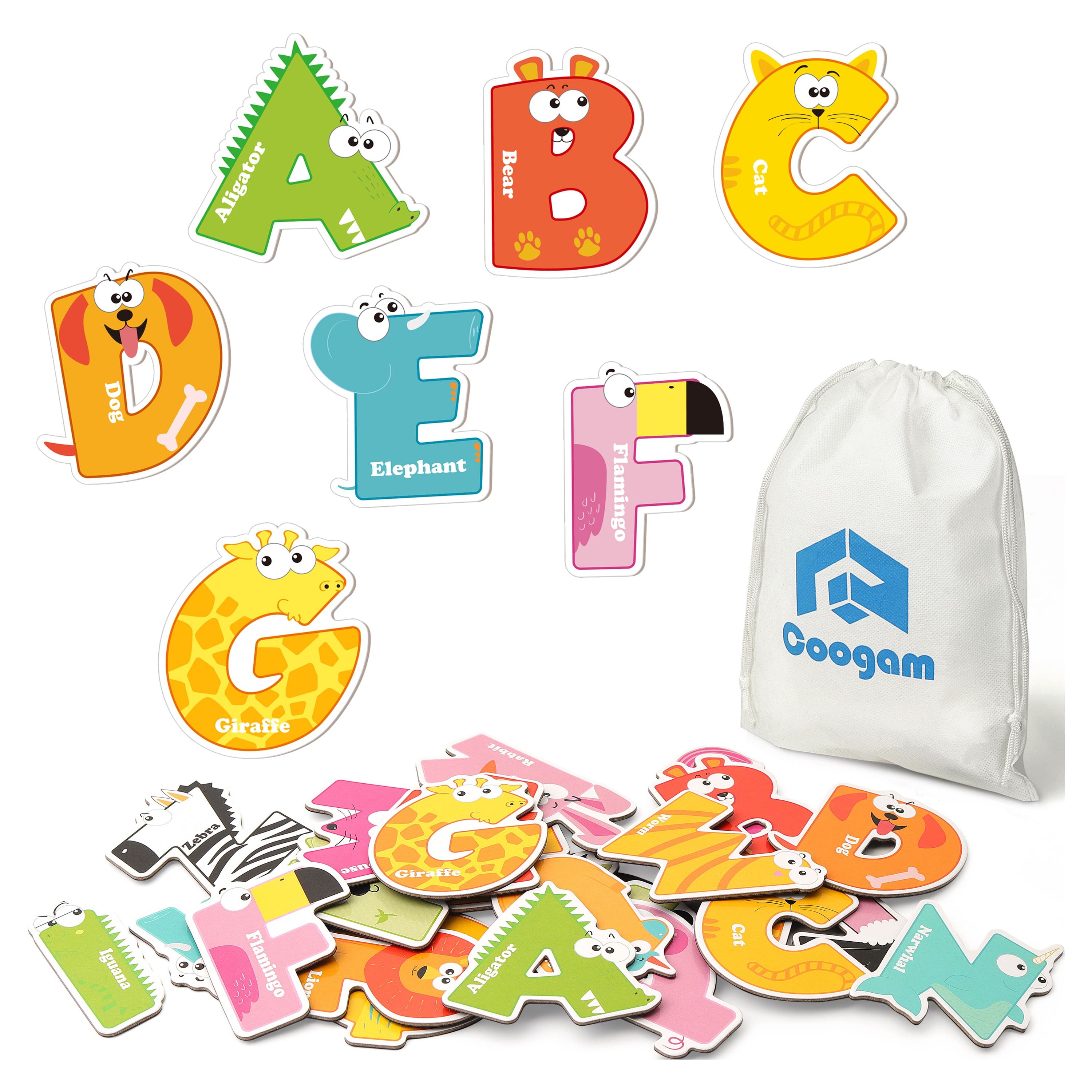 Coogam Magnetic Letters 26Pcs Jumbo Alphabet Fridge Magnets Educational Toy Set for 3 Years Old Coogam