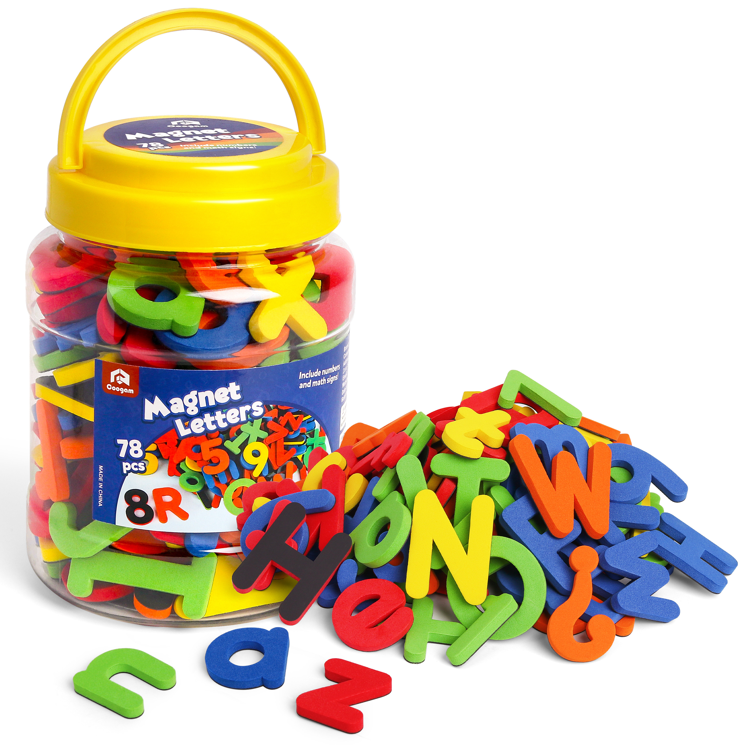 Coogam EVA Fridge Magnetic Numbers and Letters Alphabet Learning Toys(78 Pieces) for 3 years Old Kids Coogam