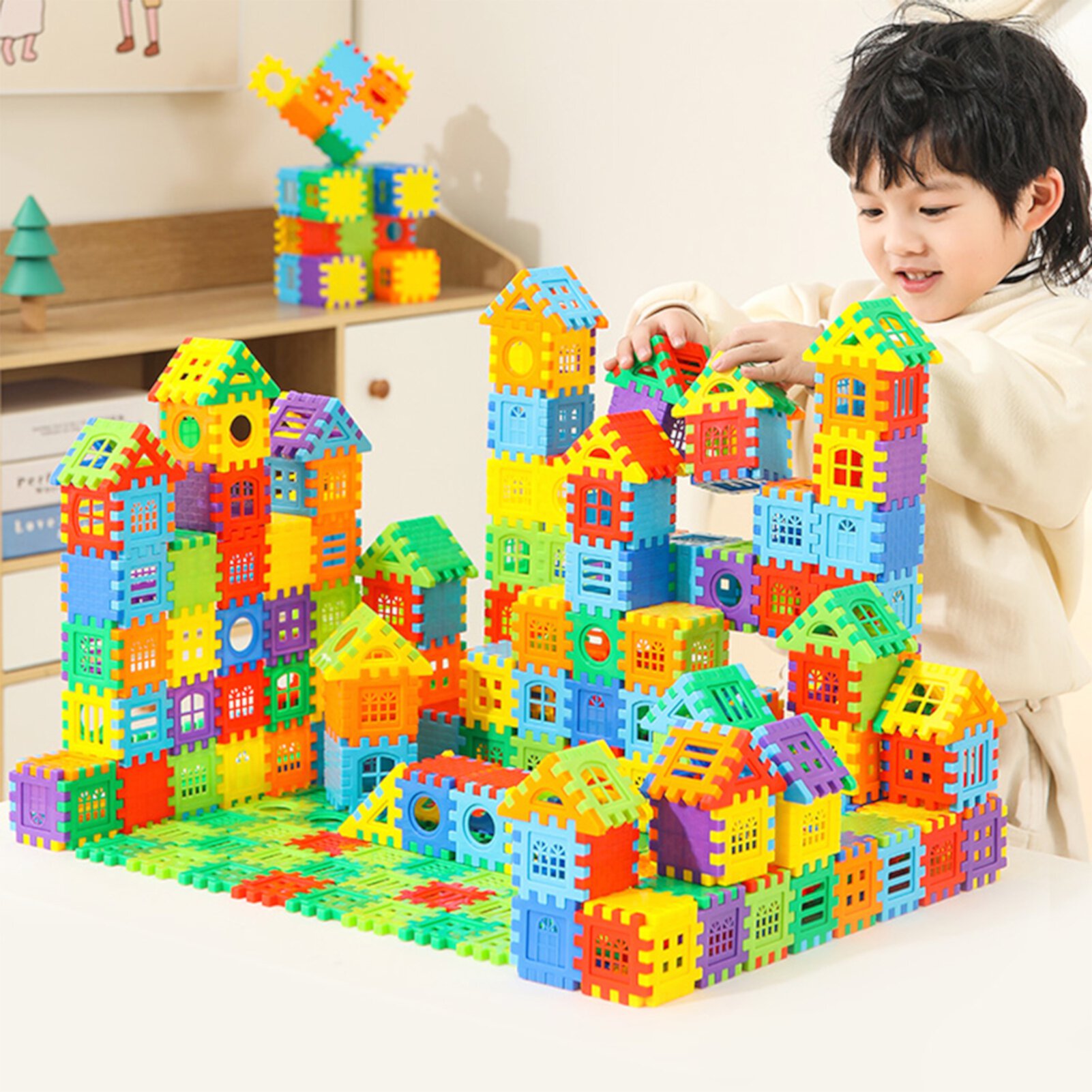 MIRROR 1 Set Construction Toy Creative Children's Building Blocks Toys Giant Waffle Blocks Learning Toys for Kids Mirror