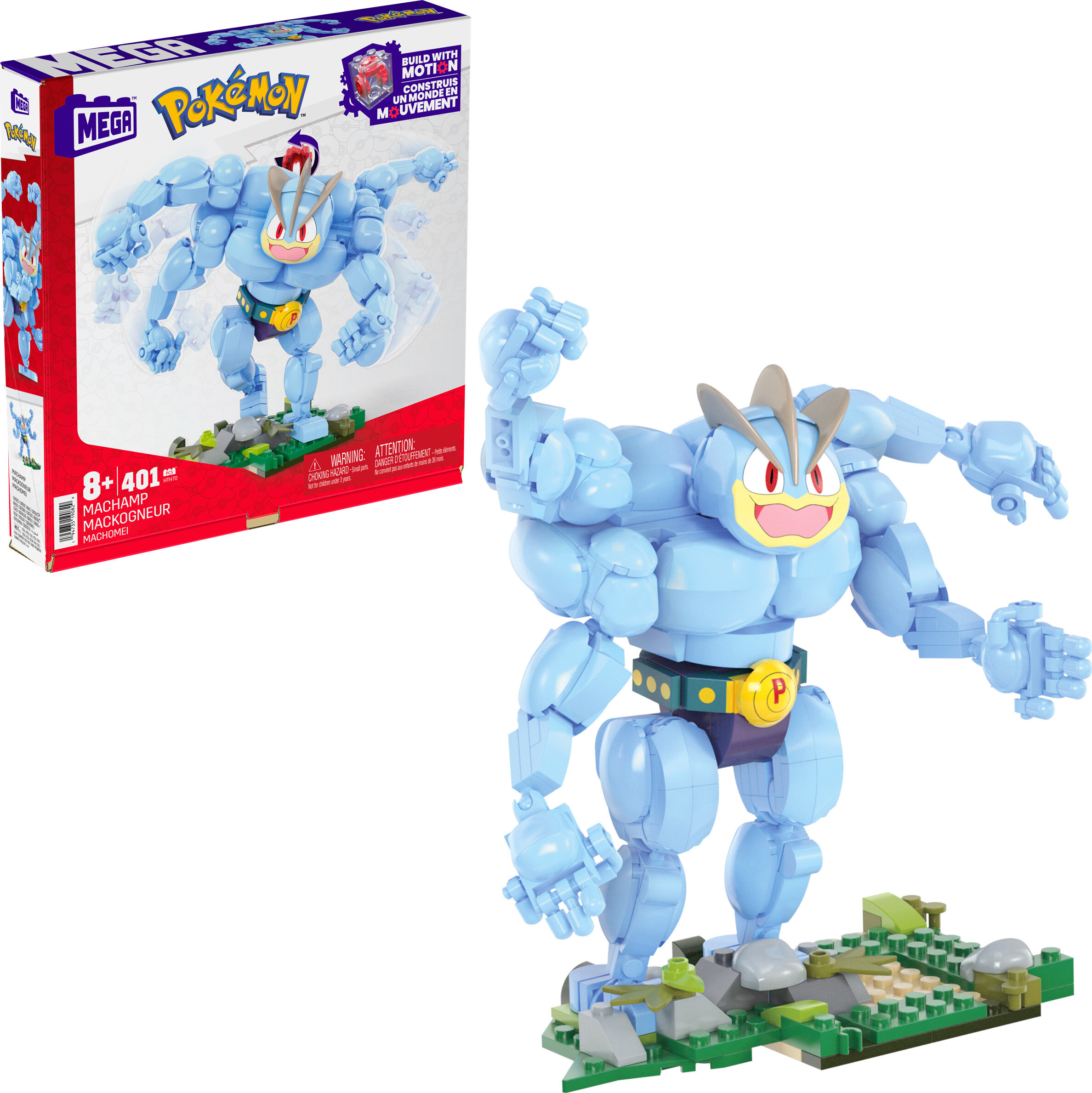 MEGA Pokémon Machamp Building Toy Kit (401 Pieces) with 1 Poseable Figure for Kids Mega