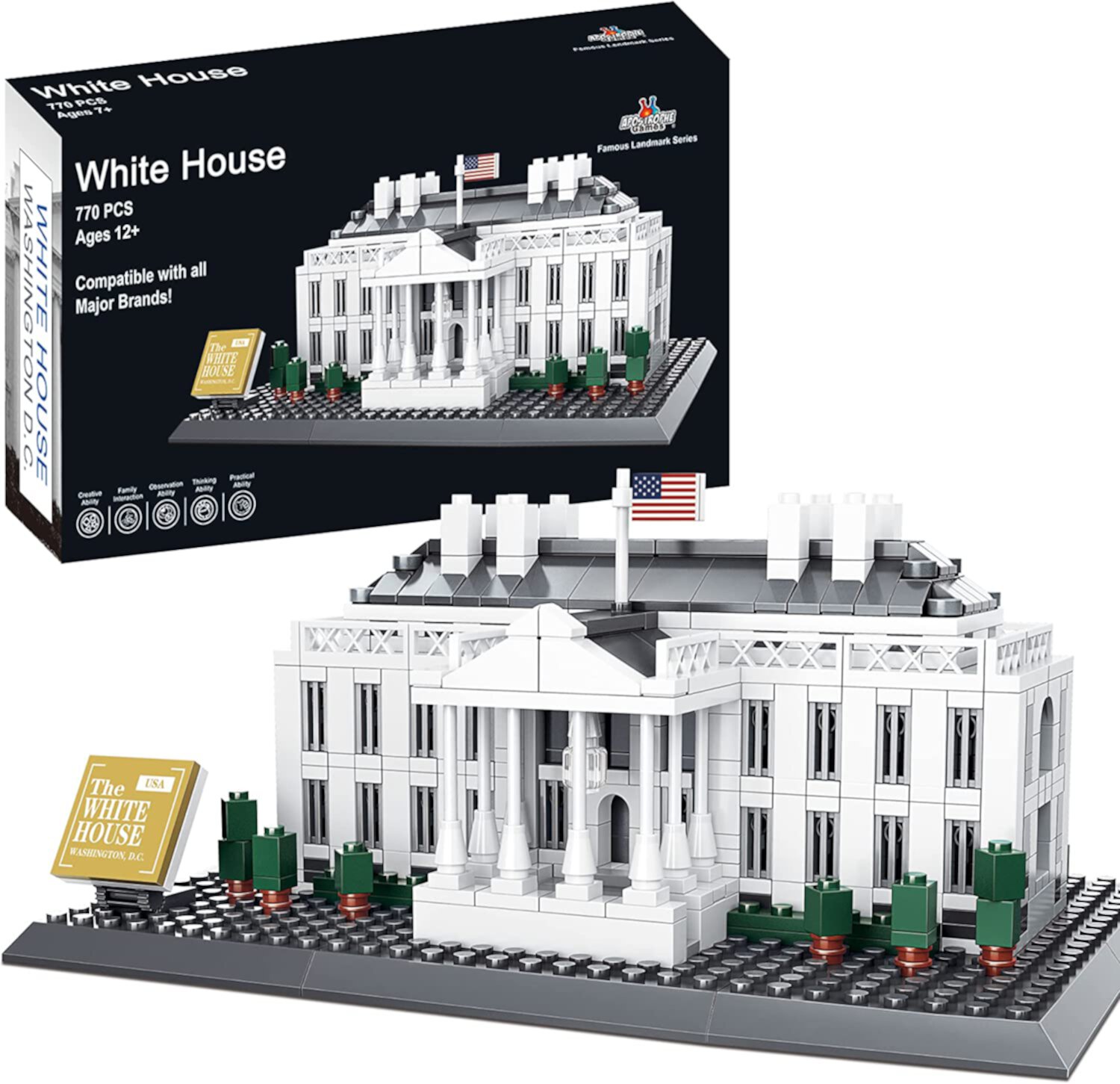 White House Building Block Set (770 Pieces) Apostrophe Games