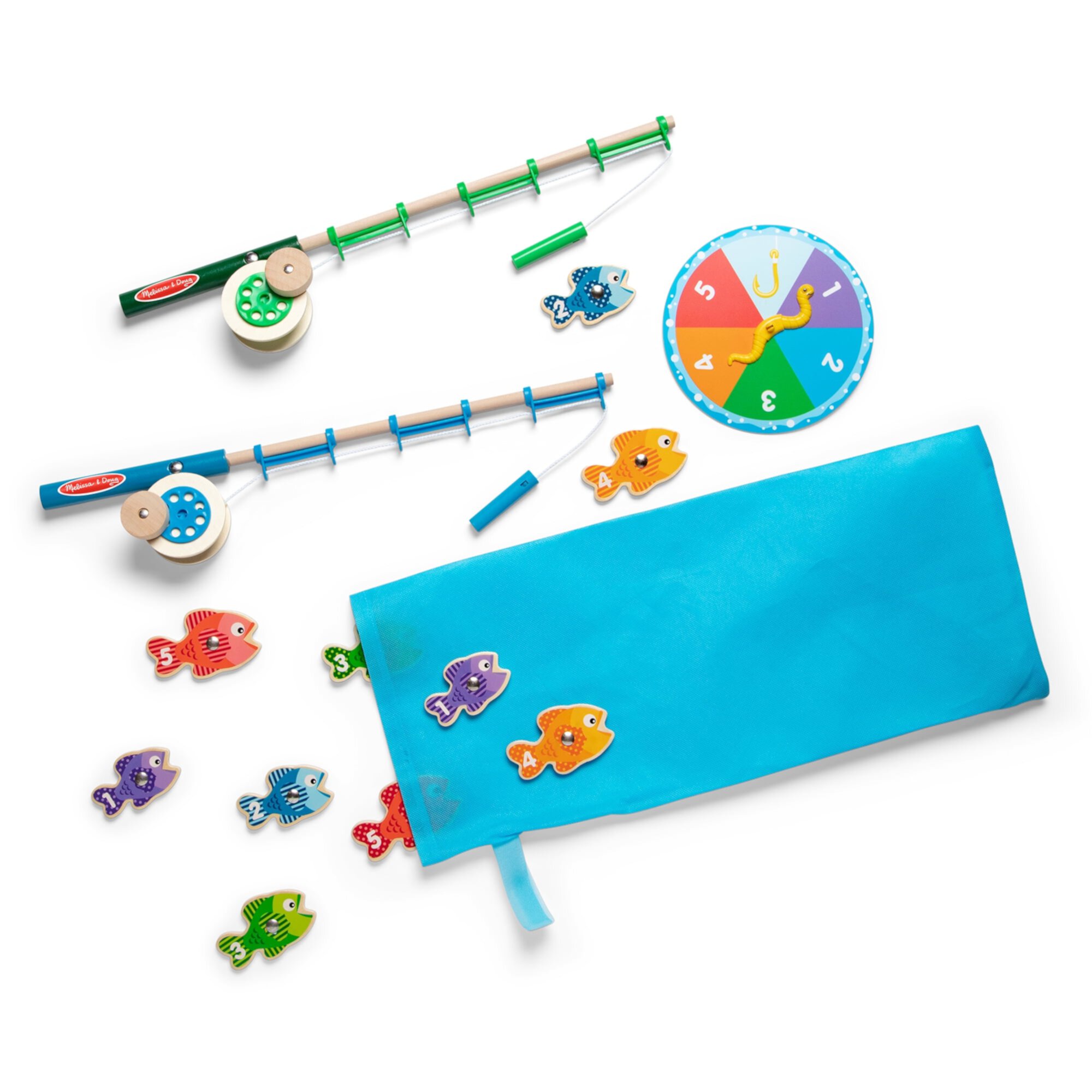 Melissa & Doug Catch & Count Wooden Fishing Game with 2 Magnetic Toy Rods - FSC Certified Melissa & Doug