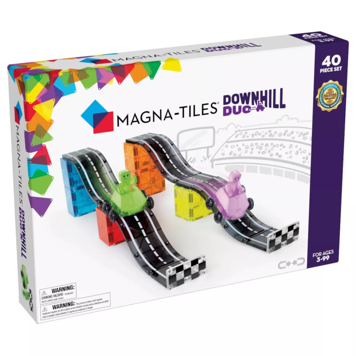 Конструктор MAGNA-TILES® Downhill Duo, 40 магнитных деталей, для детей от 3 лет Magna-Tiles