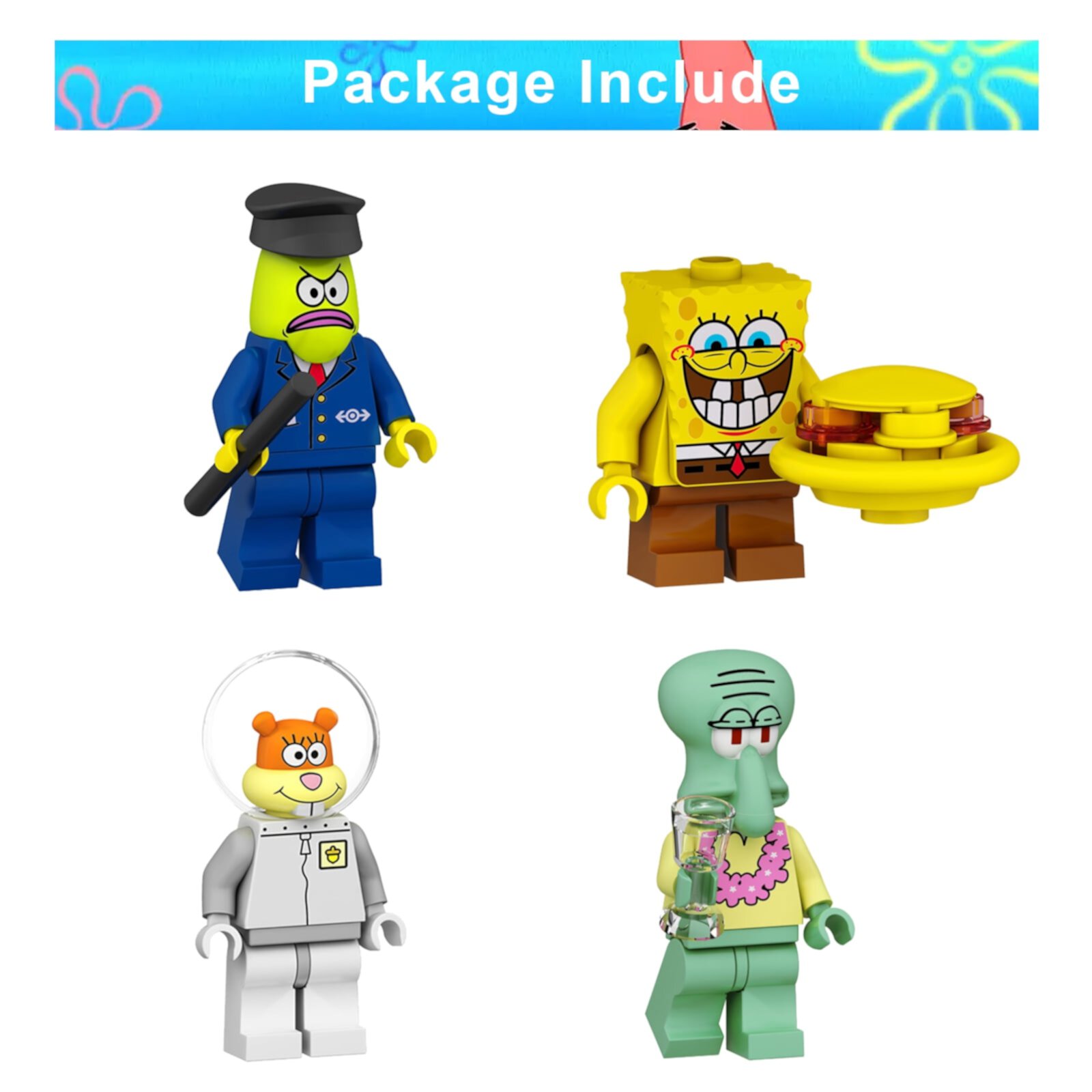 8 Pcs Spongebob Minifigures Building Blocks Toys, 1.77 inch Cartoon Spongebob Action Figures Collection Display Toys Gifts for Kids Girls Ganavi