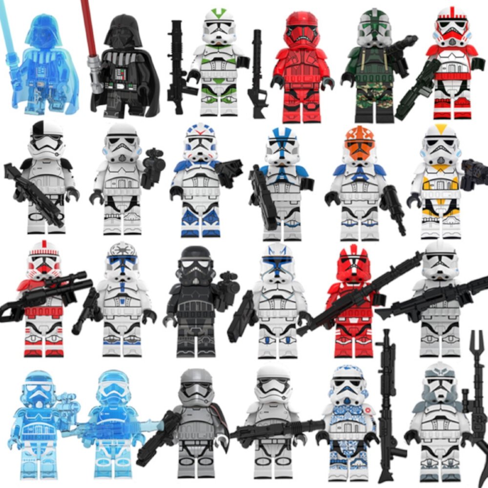 24 Pcs Star Wars Figures Building Blocks Toys Set, 1.77 Inch Hemosiderosis Corps Front Sight Echo Phasma, Birthday Gifts for Boys and Girls Wedding Party Cake Decorations Ganavi