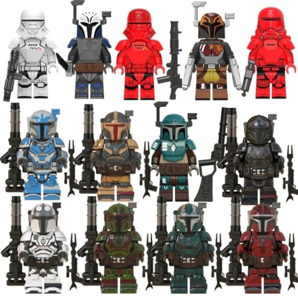 13 Pcs Star Wars Minifigures Building Blocks Sets, Collectible 1.77 Inchs Mandalorian, Figures for Kids Birthday Gifts, Holiday Gifts, Christmas Gift, Cake Decorations, Movie Collectibles Ganavi