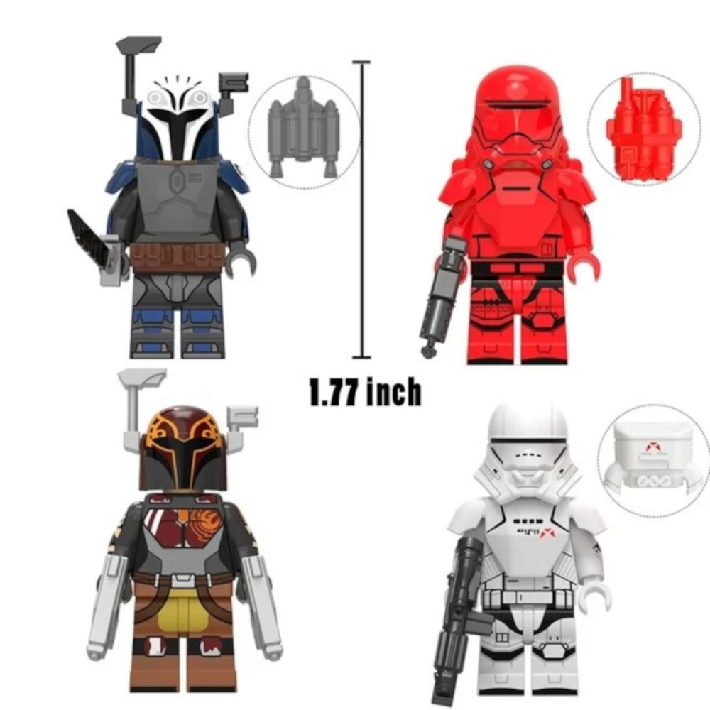 13 Pcs Star Wars Minifigures Building Blocks Sets, Collectible 1.77 Inchs Mandalorian, Figures for Kids Birthday Gifts, Holiday Gifts, Christmas Gift, Cake Decorations, Movie Collectibles Ganavi