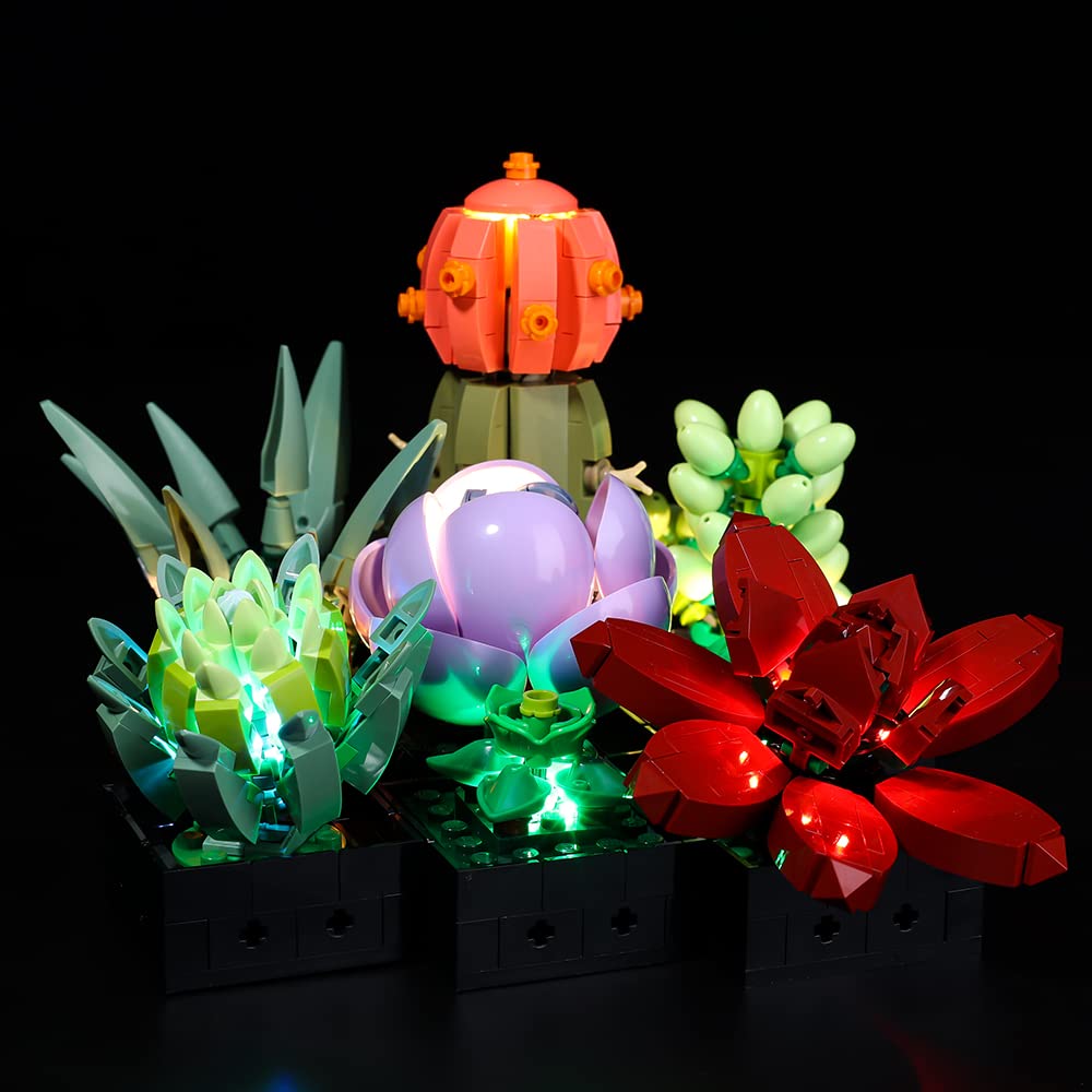 Kyglaring LED Lighting Kit Designed for Lego Succulents 10309 Plant Decor Model Building Set - No Block (Classic Version) KYGLARING