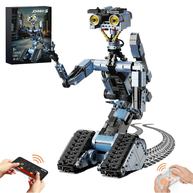 Johnny 5 RC Robot Model Toys, Johnny 5 Robot Building Block Set Compatible for Lego, Stem Educational Gift Set for Age 6 7 8 9 10 11 12+ Boys Girls(1176 Pcs) BuildingBoat