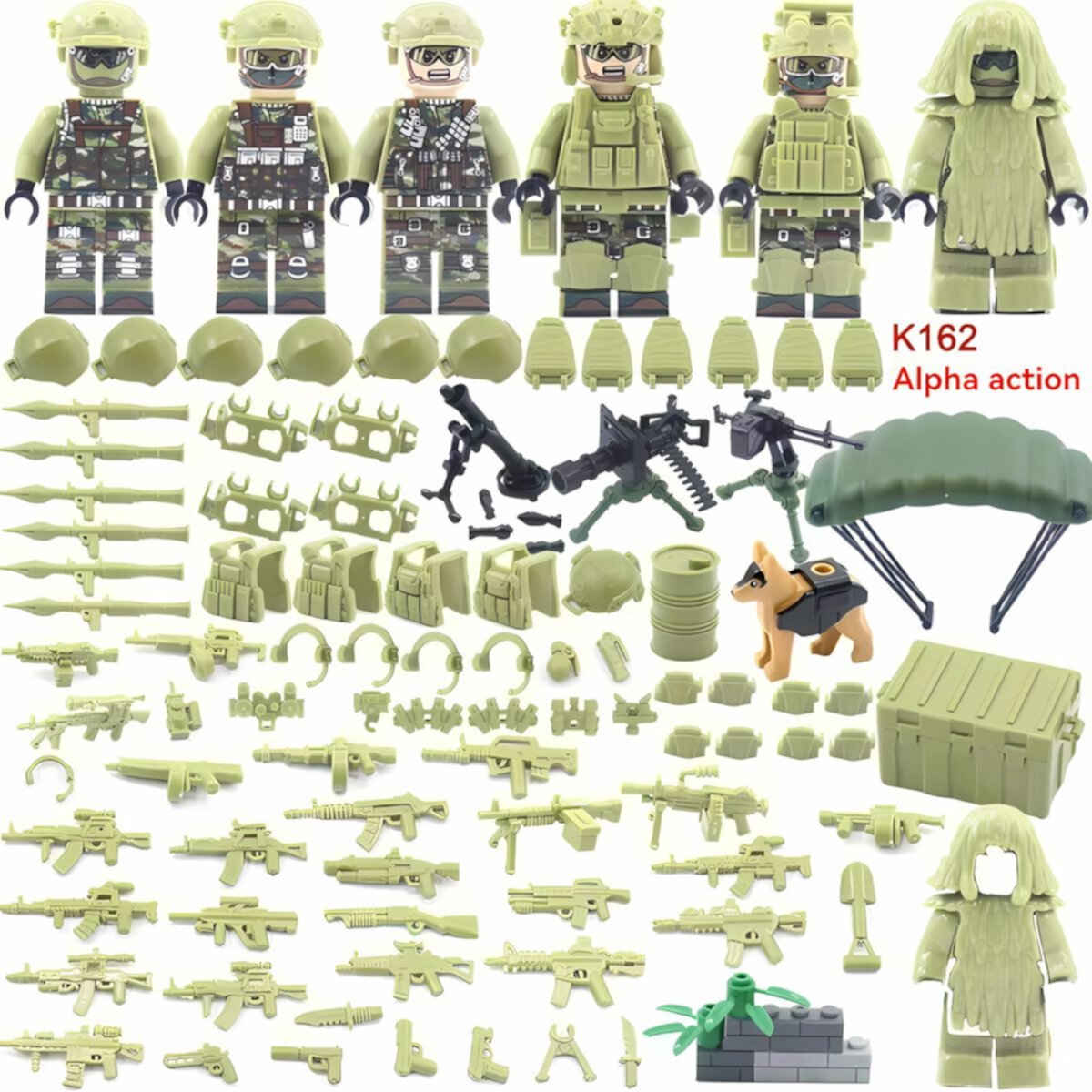 NWJ Children's Building Block Soldier Ghost Camouflage Special Forces Figures Set 2- Military Toy Collection NWJ