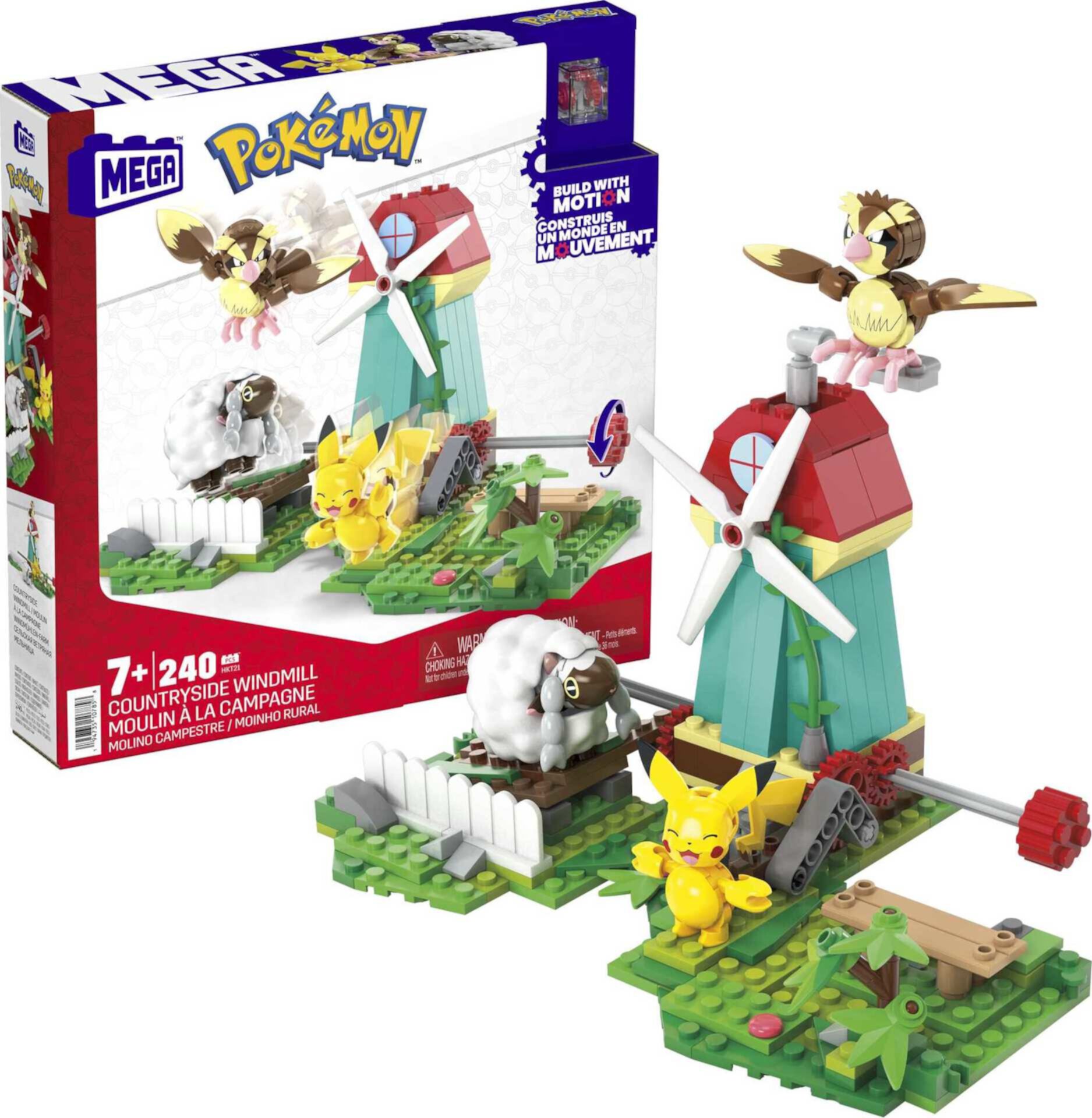 MEGA Pokemon Building Toy Kit Countryside Windmill (240 Pieces) for Kids Mega