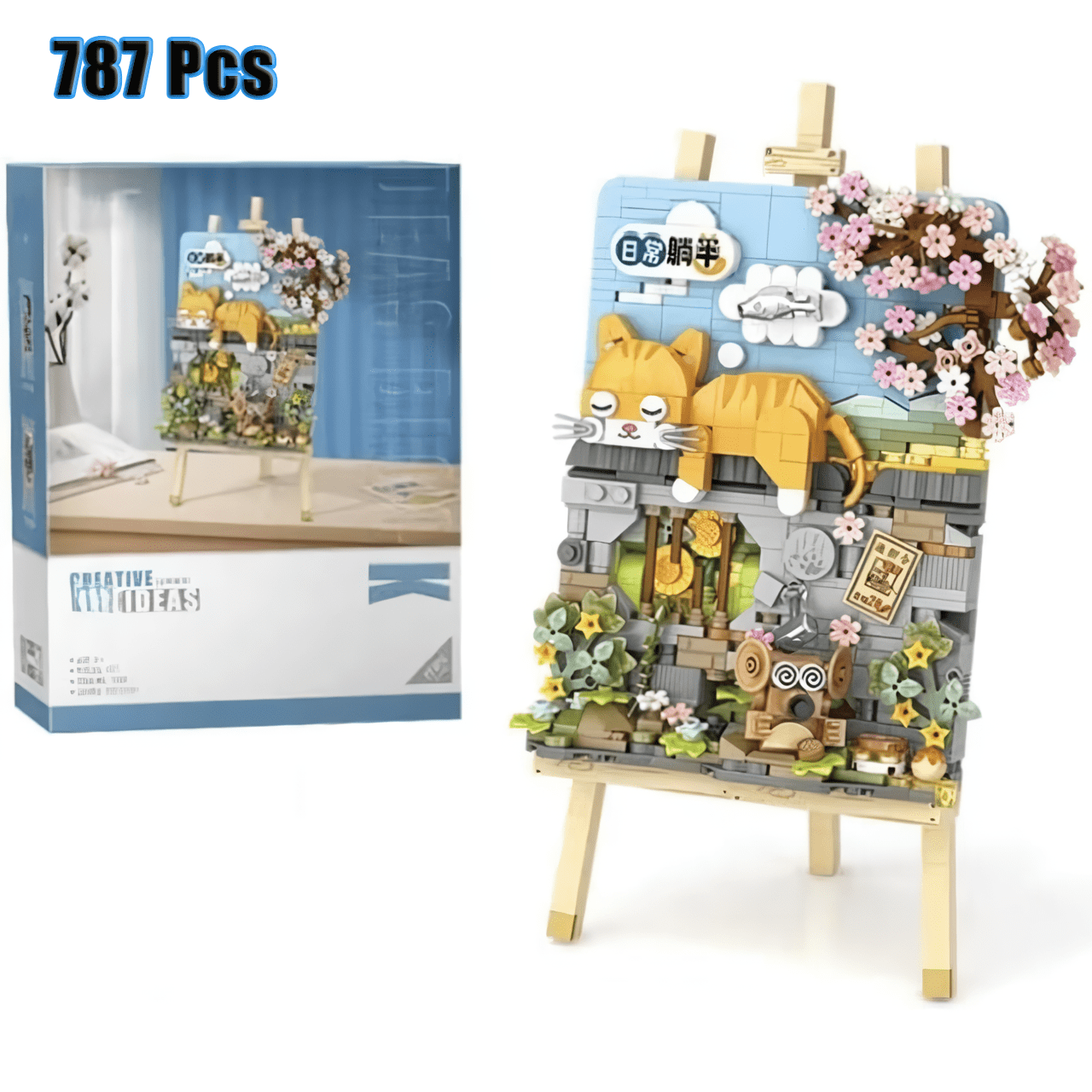 ZOGYMOZ Building Toys Set, 787 Pcs Mini Building Blocks for Adults and Teens, 3D DIY Model Toy (LieFlat Cat) Zogymoz