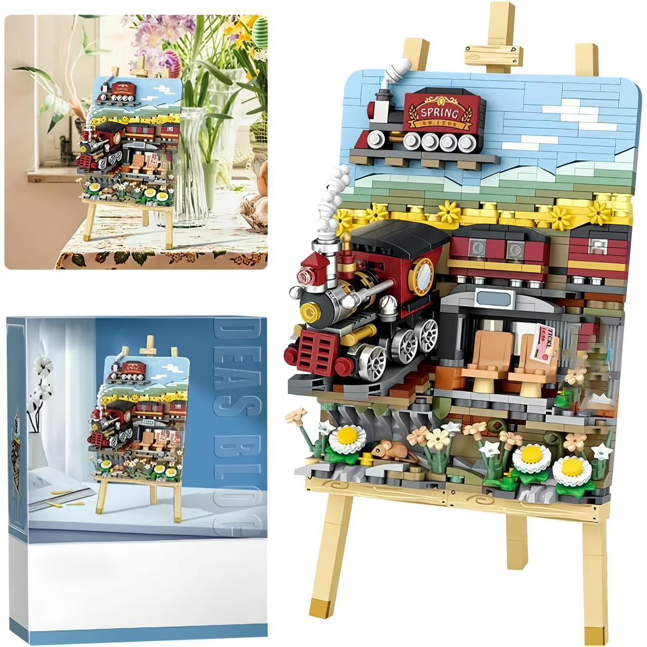 ZOGYMOZ Building Blocks Set, 758 Pcs Mini Building Blocks for Adults and Teens, 3D DIY Model Toy (Spring Train) Zogymoz