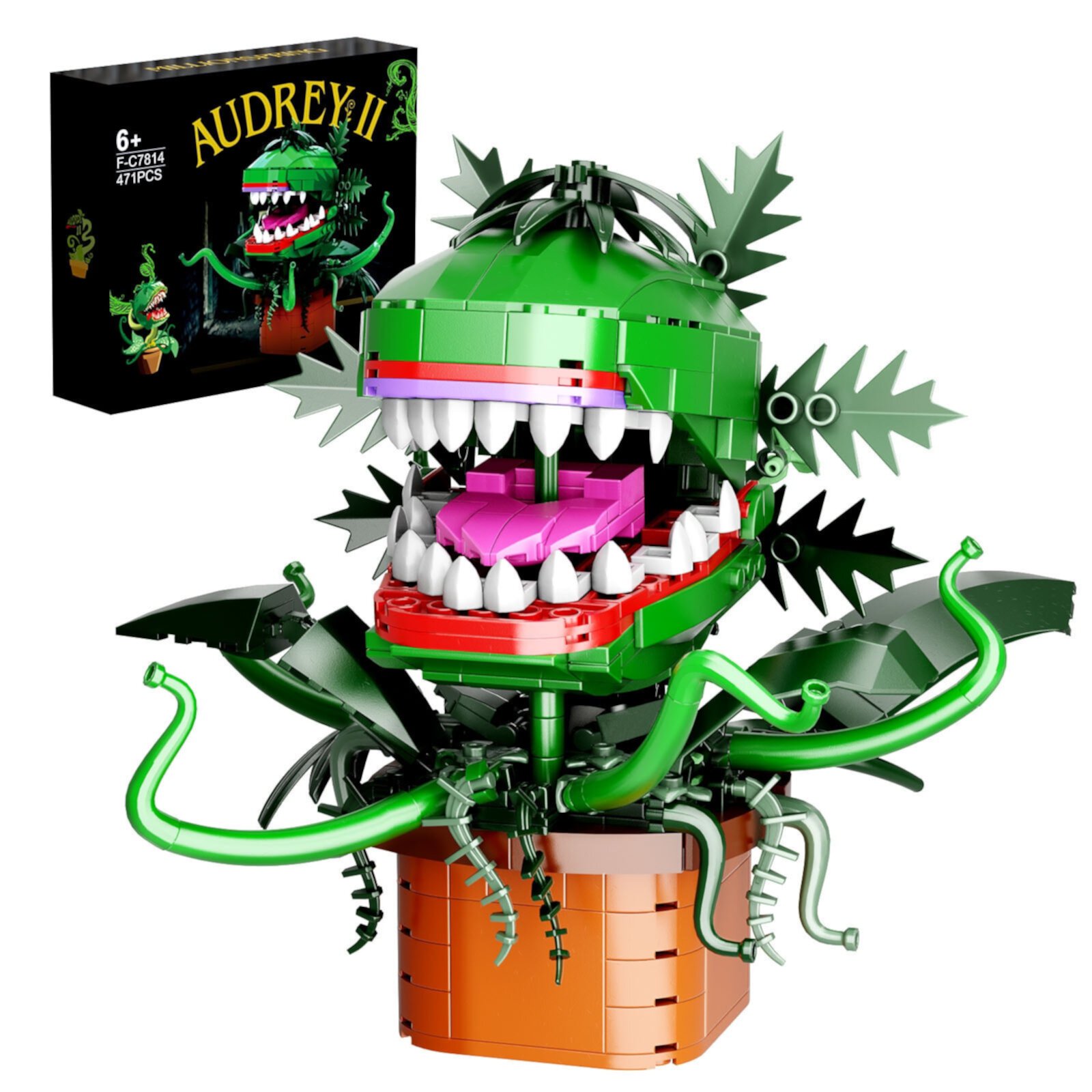 Конструктор Audrey II - Каннибальское растение, 471 деталь, ABS пластик, для поклонников ТВ BuildingBoat