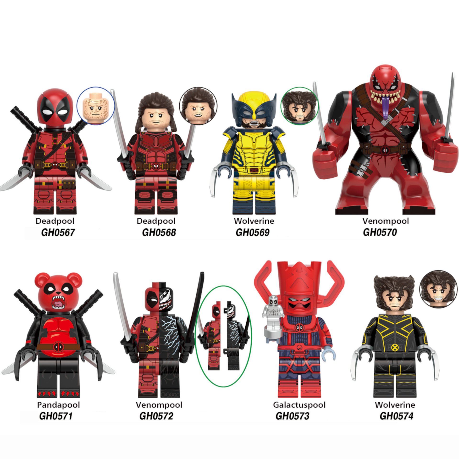 Toybuy Deadpool & Wolverine Marvel Custom Building Block Collectible 8 Set A Toybuy