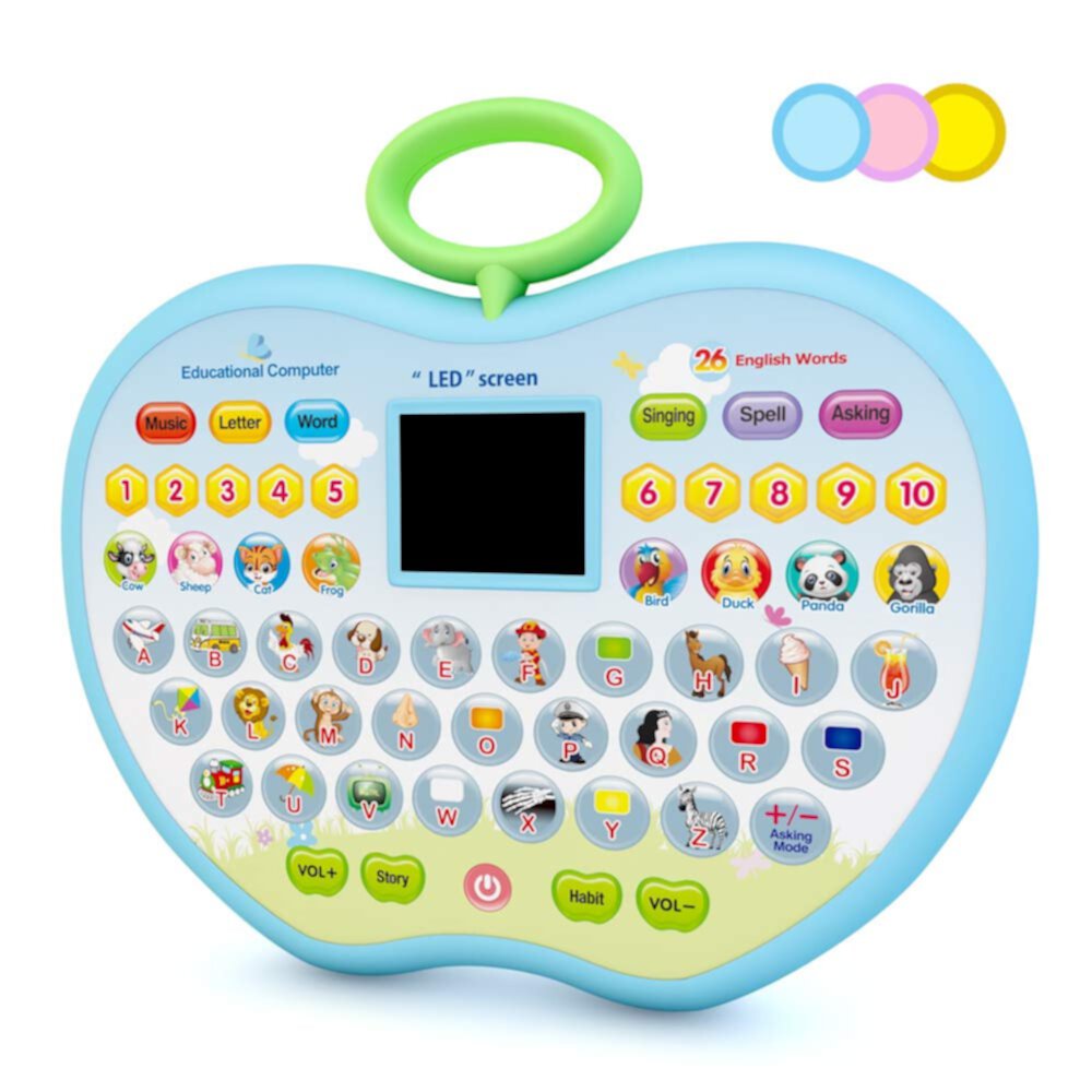 Pearoft Baby Learning Tablet for 12 18 24 36 Months Toy Gift for 2 3 4 Year Old Girls, Kids Educational Toys for 3 Year Old Toddlers Boy Laptop for Child Age 4 Birthday Present Alphabet Game Pearoft