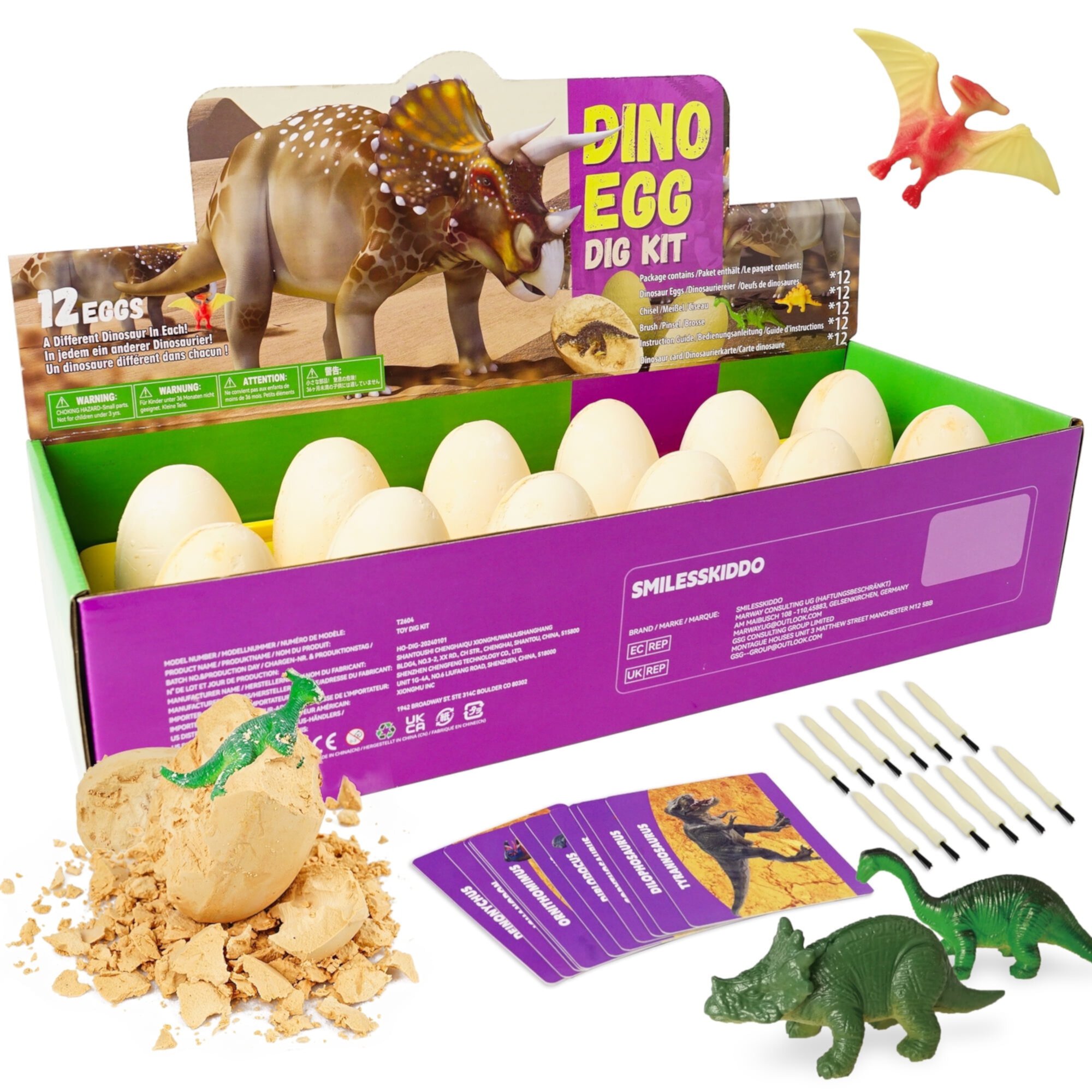 YCFUN Dinosaur Eggs Stem Toys for Kids Girls Boys Age 3+, Dinosaur Excavation Fossil Eggs Dig Kit YCFUN