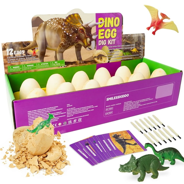 YCFUN Dinosaur Eggs Stem Toys for Kids Girls Boys Age 3+, Dinosaur Excavation Fossil Eggs Dig Kit YCFUN