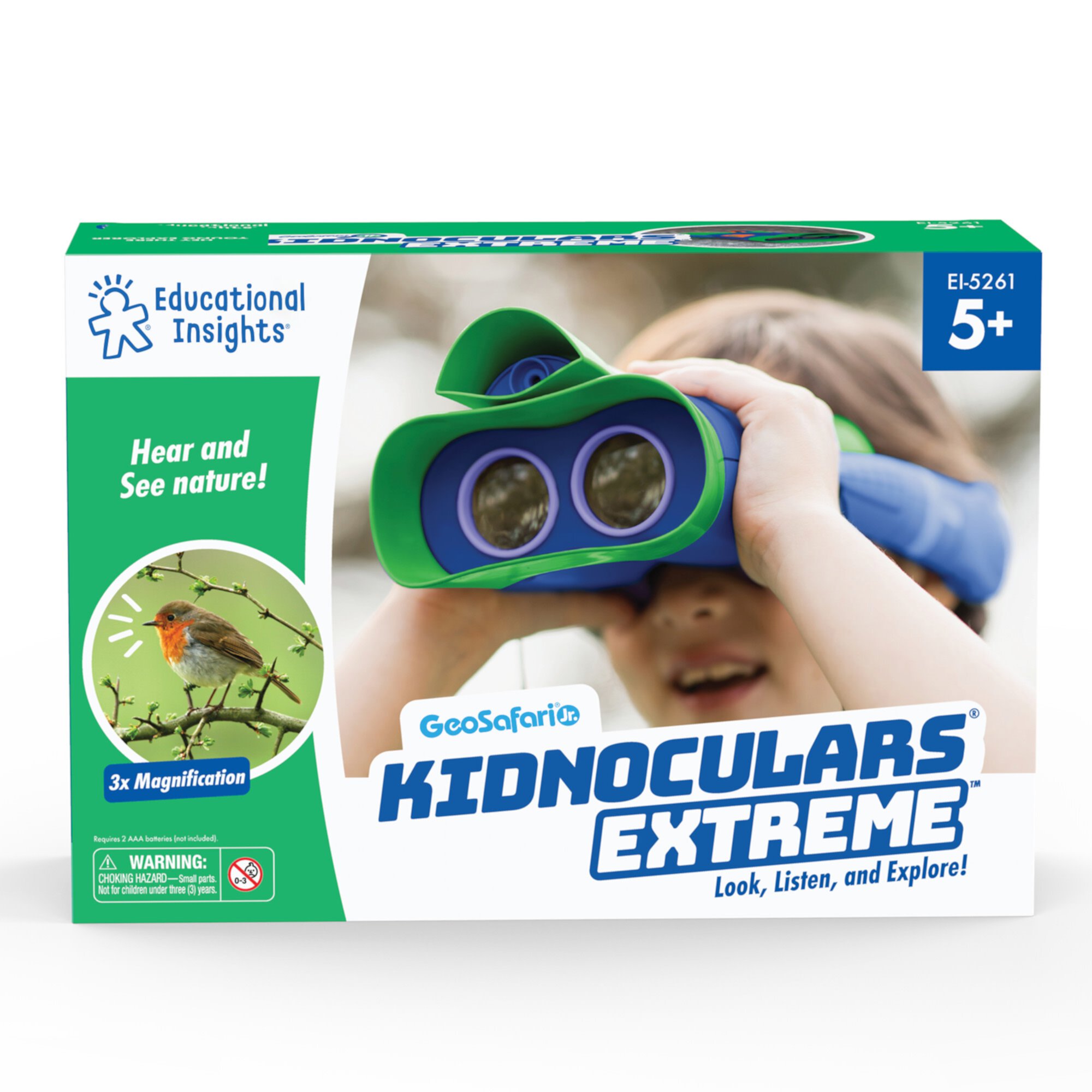 GeoSafari Jr. Kidnoculars Extreme, Look Listen & Explore STEM Science Toy for Boys & Girls, Educational Gift for Kids, Ages 5, 6, 7+ Year Old Educational Insights