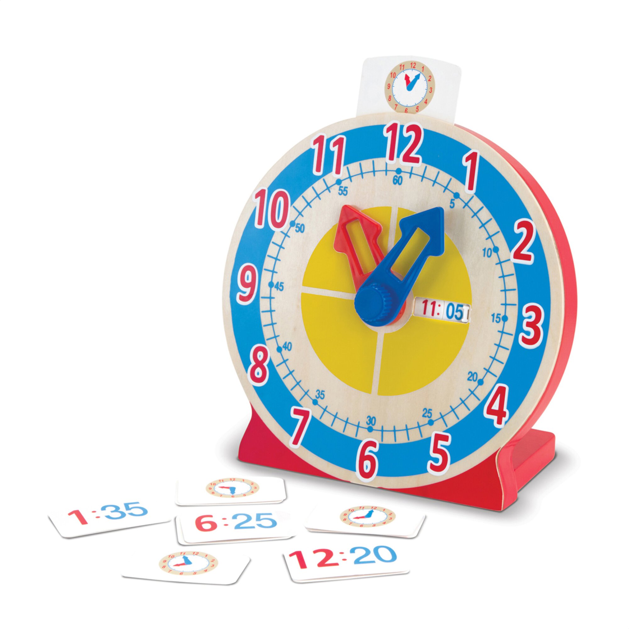 Melissa & Doug Turn & Tell Wooden Clock - Educational Toy With 12+ Reversible Time Cards Melissa & Doug