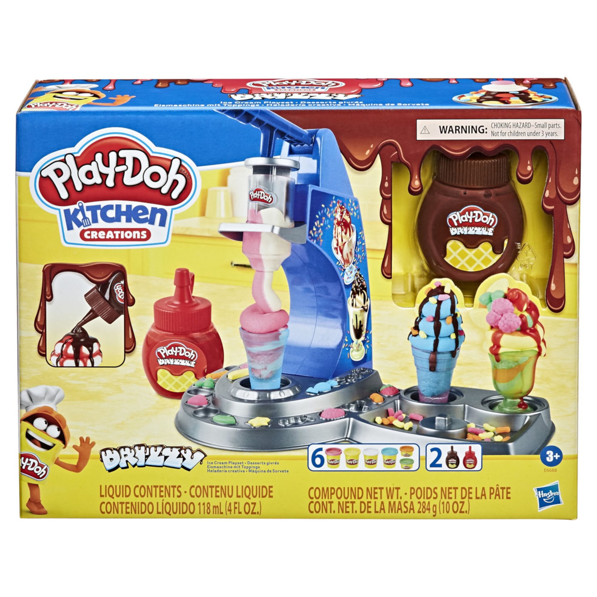 Игровой набор для лепки мороженого, 6 цветов, 6 предметов Play-Doh