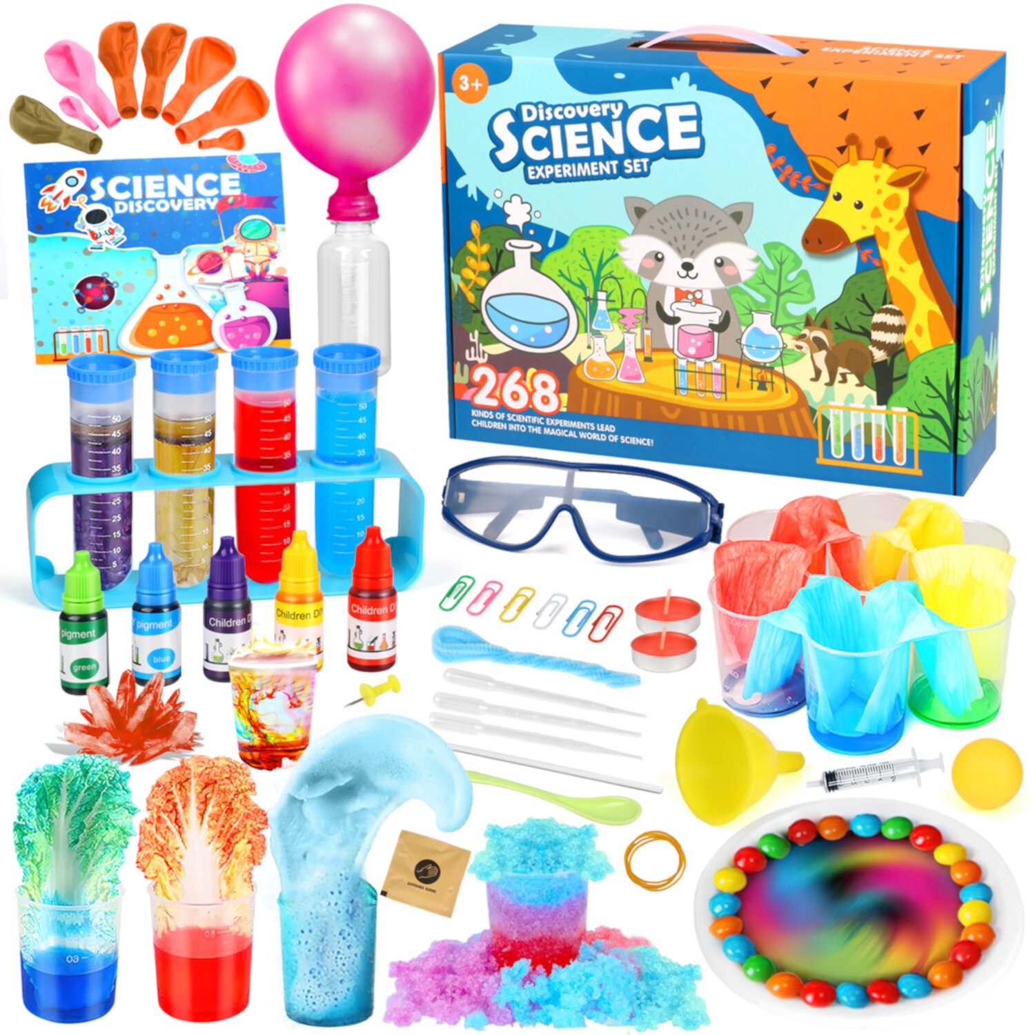 UUSUOO Science Kits for Kids Age 5-7, 268 Kids Science Experiments for Kids, Education Science Kit, STEM Projects Magic Activities,Christmas Gifts Chemistry Set for Kids 5-10 8-12 UUSUOO