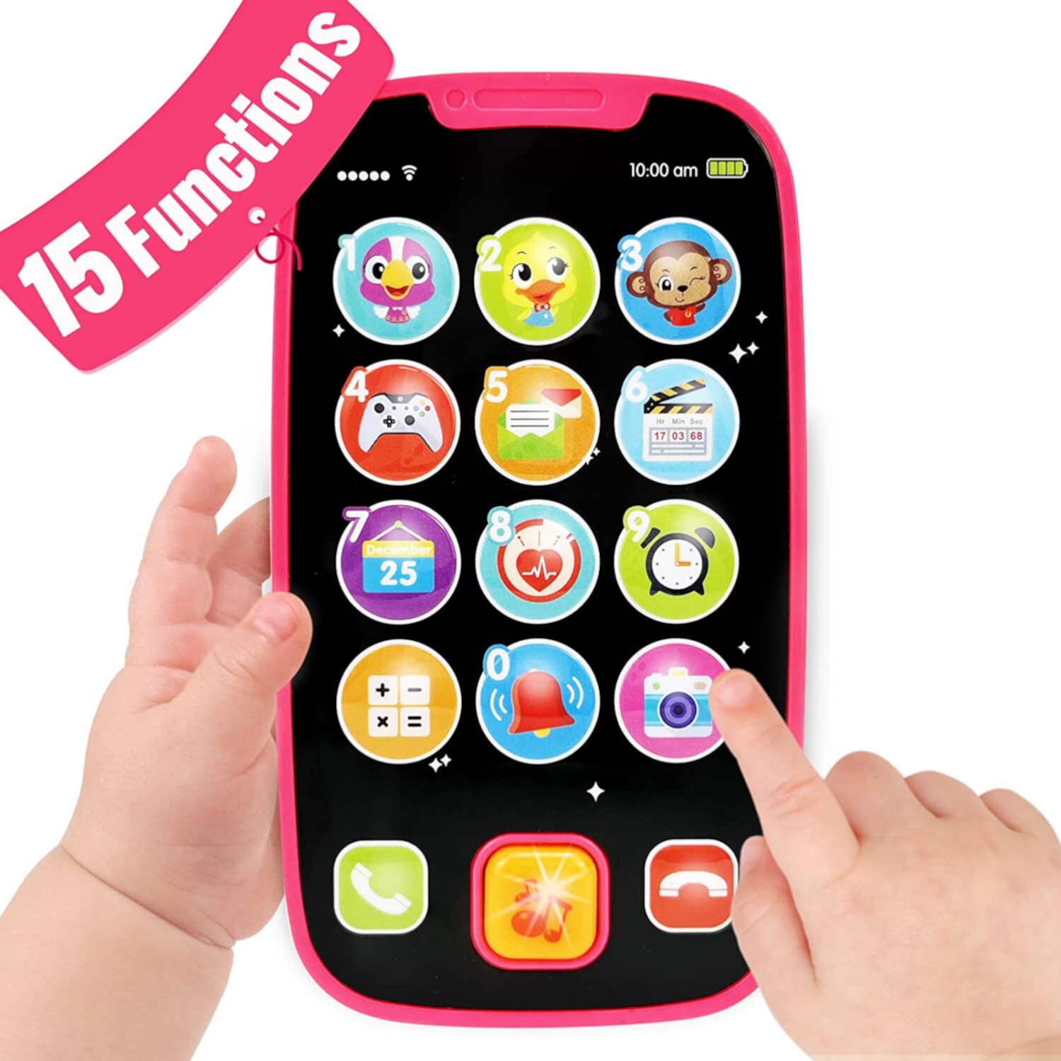 Yerloa Baby Cell Phone Toys for 1 Year Old Girl Gifts, Baby Toys 12-18 Months My First Learning Baby Phone Toy Lights Music Play Kids Phone for Babies Toddlers Baby Girl Toys Learning Educational Gift Yerloa