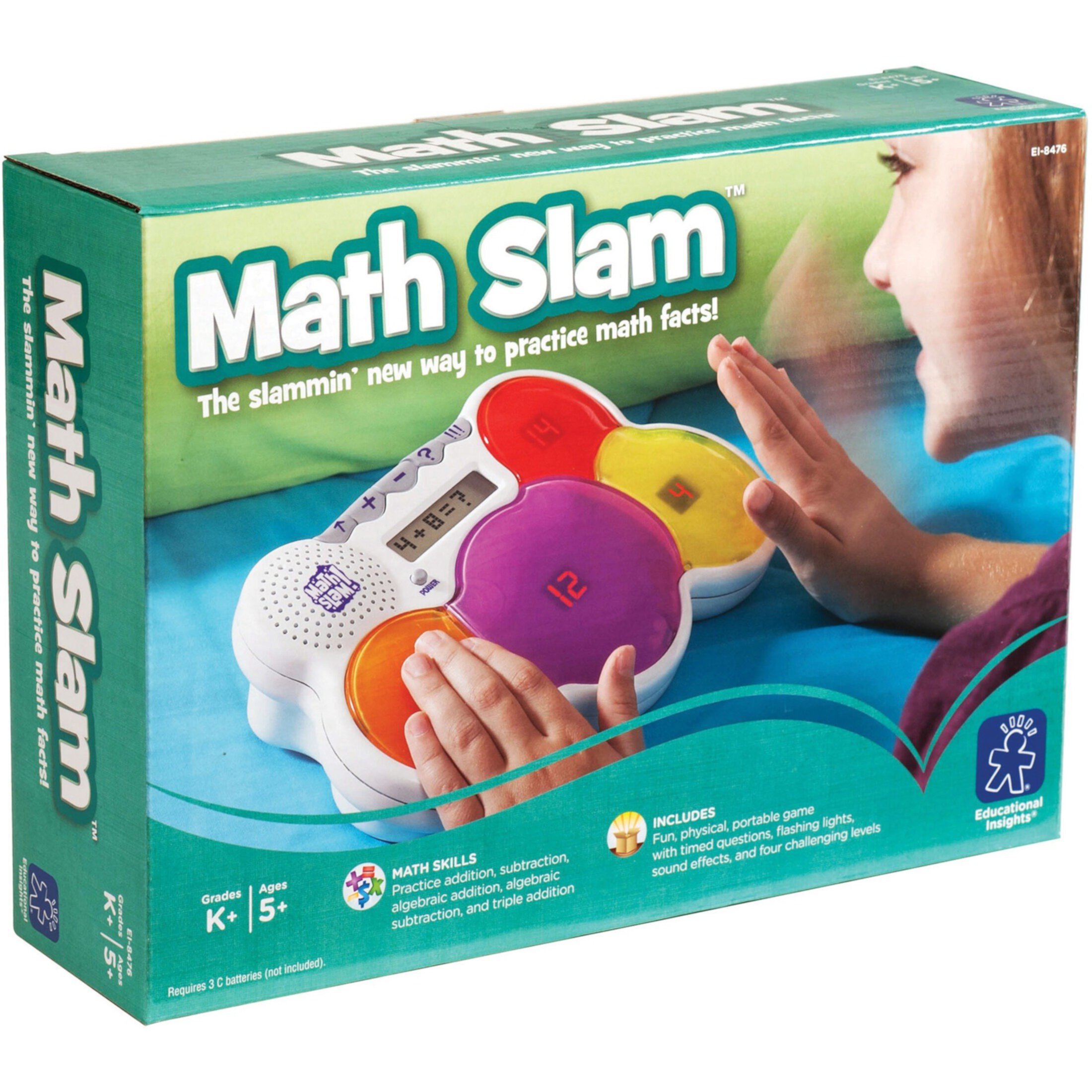 Educational Insights Math Slam, Electronic Math Game, Educational Learning Toy, Ages 5+ Educational Insights