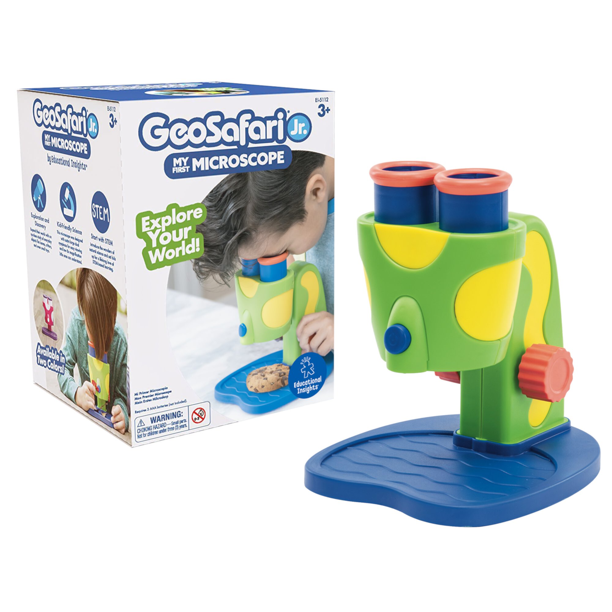 Educational Insights GeoSafari Jr. My First Microscope STEM Toy for Kids Ages 3+ Educational Insights