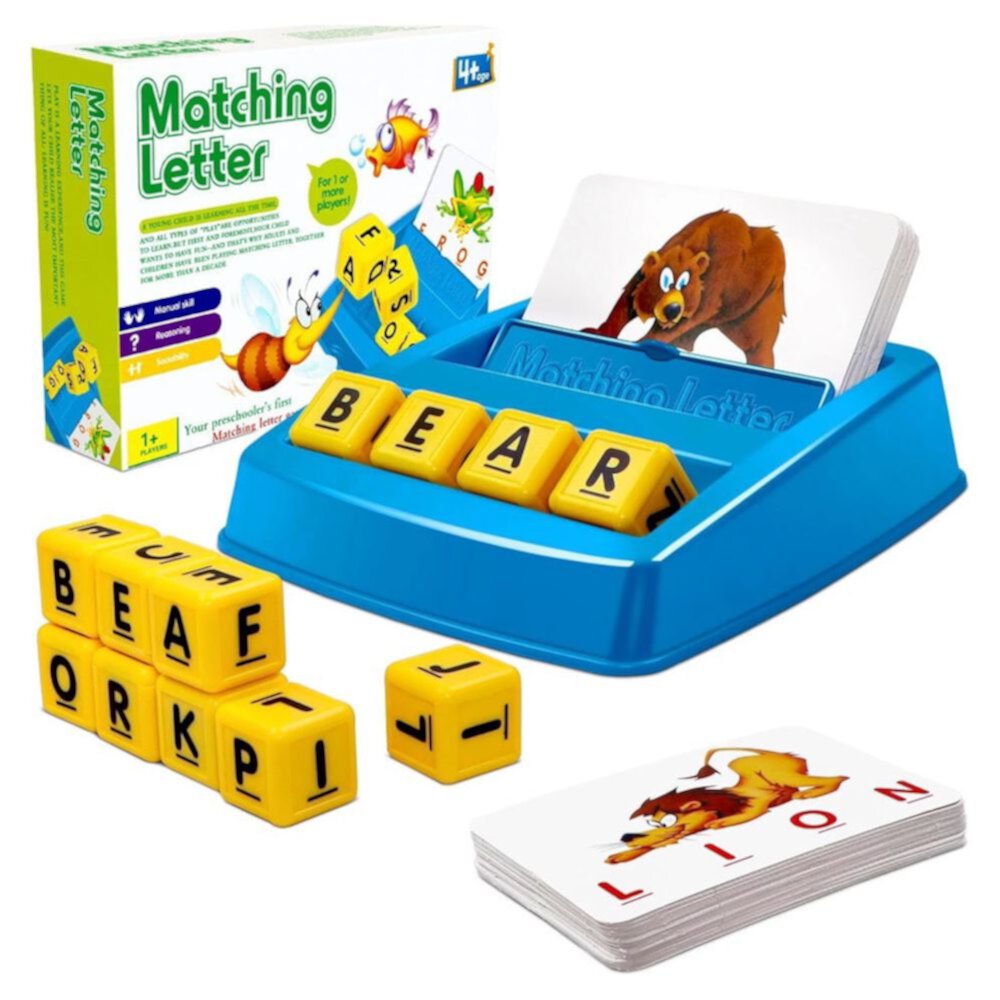 Hot Bee Matching Letter Game for Kids,2 in 1 STEM Toys Spelling & Reading w/ Card Preschool Learning Toys Gift for Toddlers Girls Boys Ages 2-4 Hot Bee