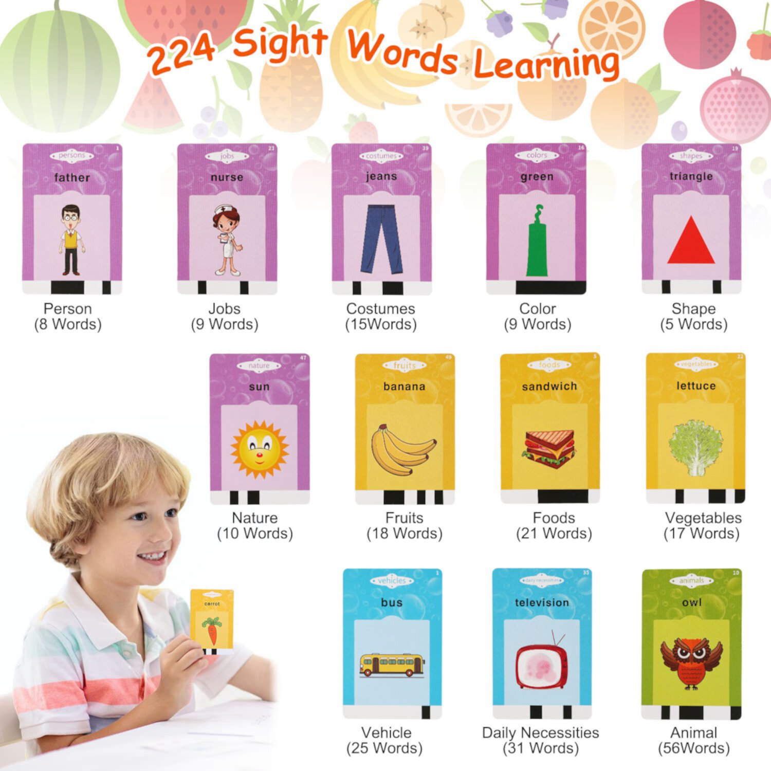 Talking Flash Cards Learning Toys for 1-5 Years Old Kids Toddler TeqHome Educational Toddlers Toys Animal Shape Color Repeated Learning Cards English 2Pink TeqHome