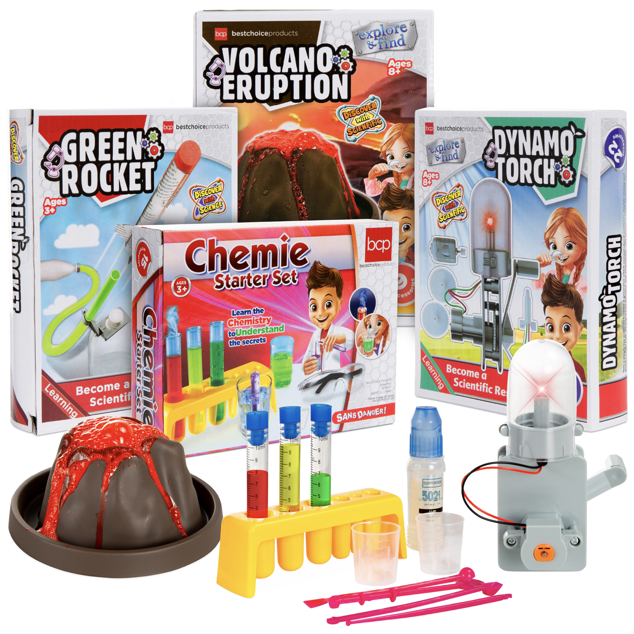 Best Choice Products 4-in-1 Science Project Kit, STEM & STEAM DIY Lab Experiments for Kids Best Choice Products