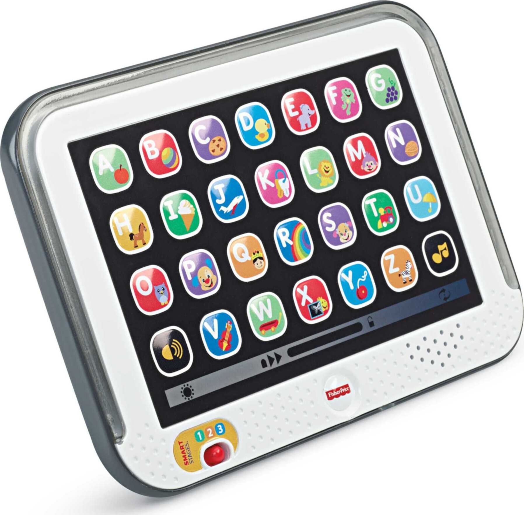 Fisher-Price Laugh & Learn Smart Stages Tablet Electronic Learning Toy for Infant & Toddler, Gray Fisher-Price