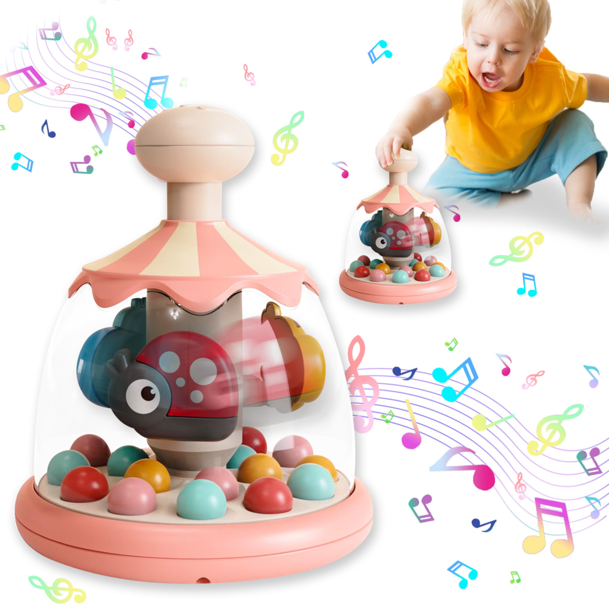 Press and Spinner Learning Toy for Toddlers 1-3,Montessori Toys for 1 Year Old Boy Girl,Toddler Boys and Girls Toys Ages 1 2 3 Year Old ANTIC DUCK