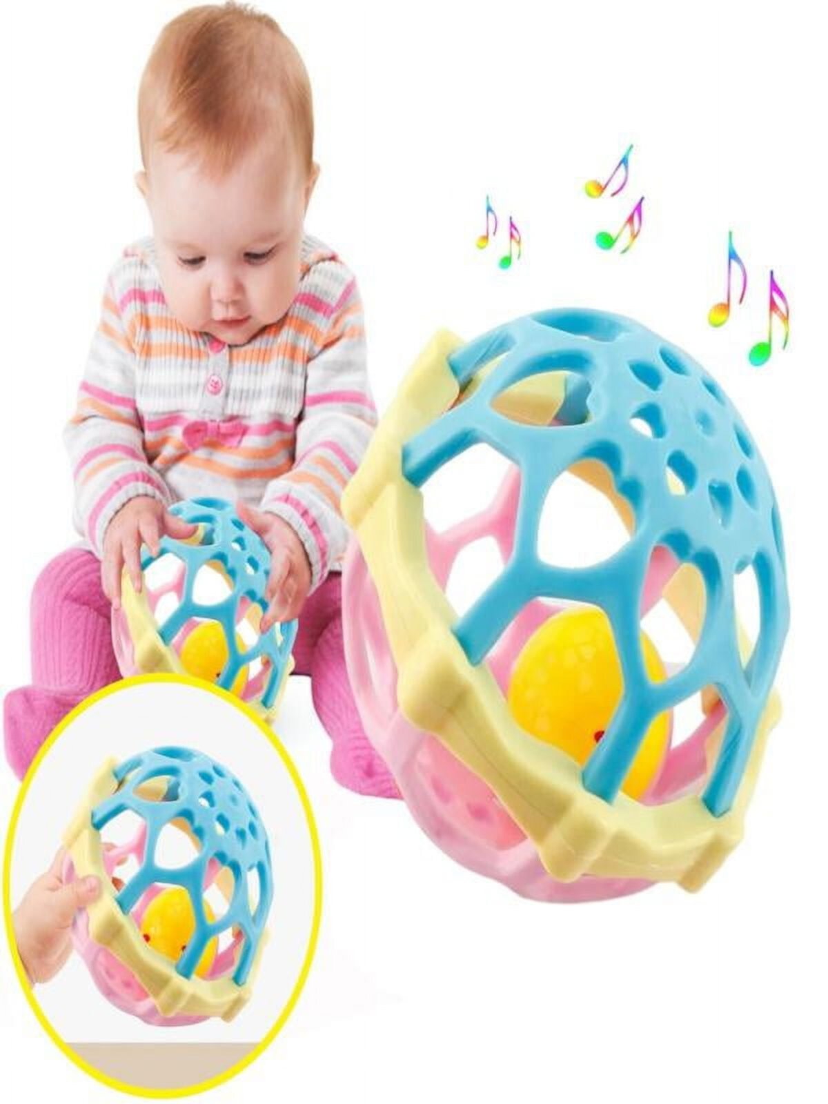 Kids Early Educational Rattles Ball Toys Colorful Soft Hand Grasping Bell Newborn Baby Toy from 0 3 6 9 12 Months Baby Toddler Sensory Toys Early Learning Toy for Boys Girls Baby Gifts RnemiTe-amo