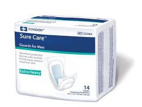 Bladder Control Pad Surecare™ 13 Inch Length Heavy Absorbency Polymer One Size Fits Most Male Disposable Case of 84 Cardinal