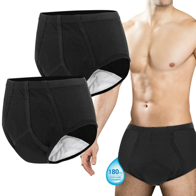 CARER Mens Incontinence Underwear Washable Cotton Reusable Men's Incontinence Underwear with Front Absorption Area CARER Healthcare