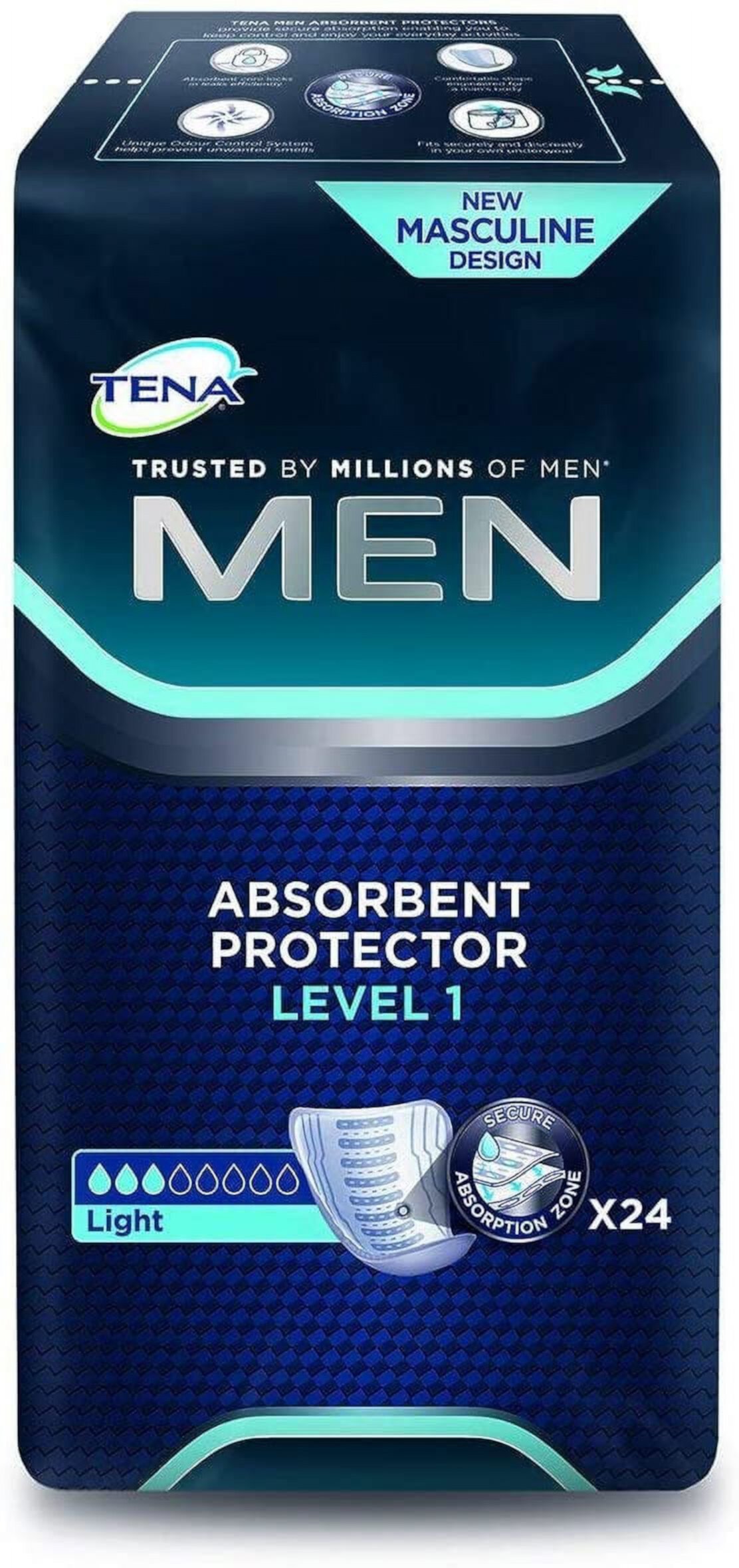 TENA for Men Level 1 (1 Pack of 24) Tena